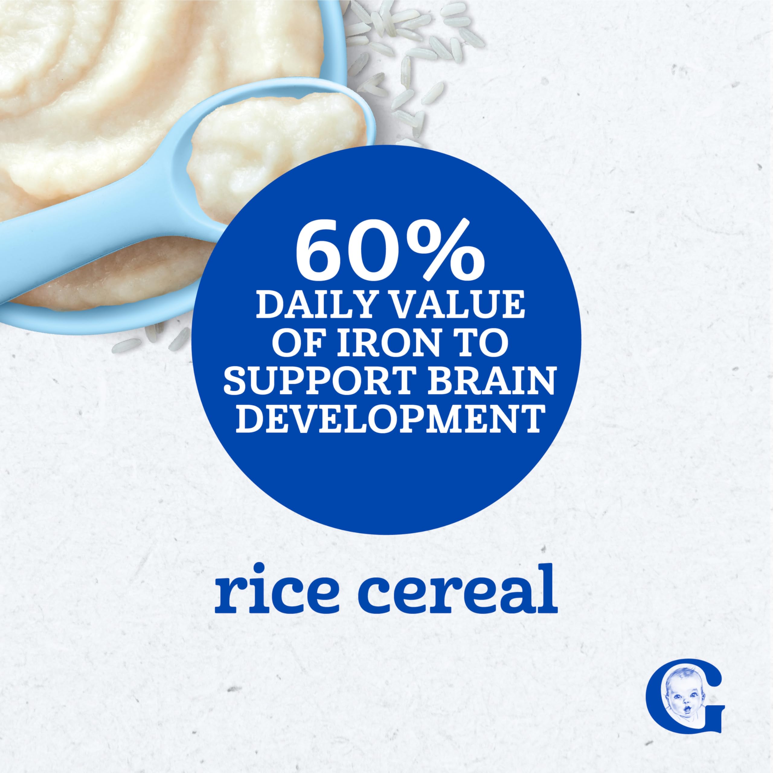 GERBER CEREAL FOR BABY Infant Dry Cereal Rice 1ST FOODS Non GMO Rice 5x8oz - 4