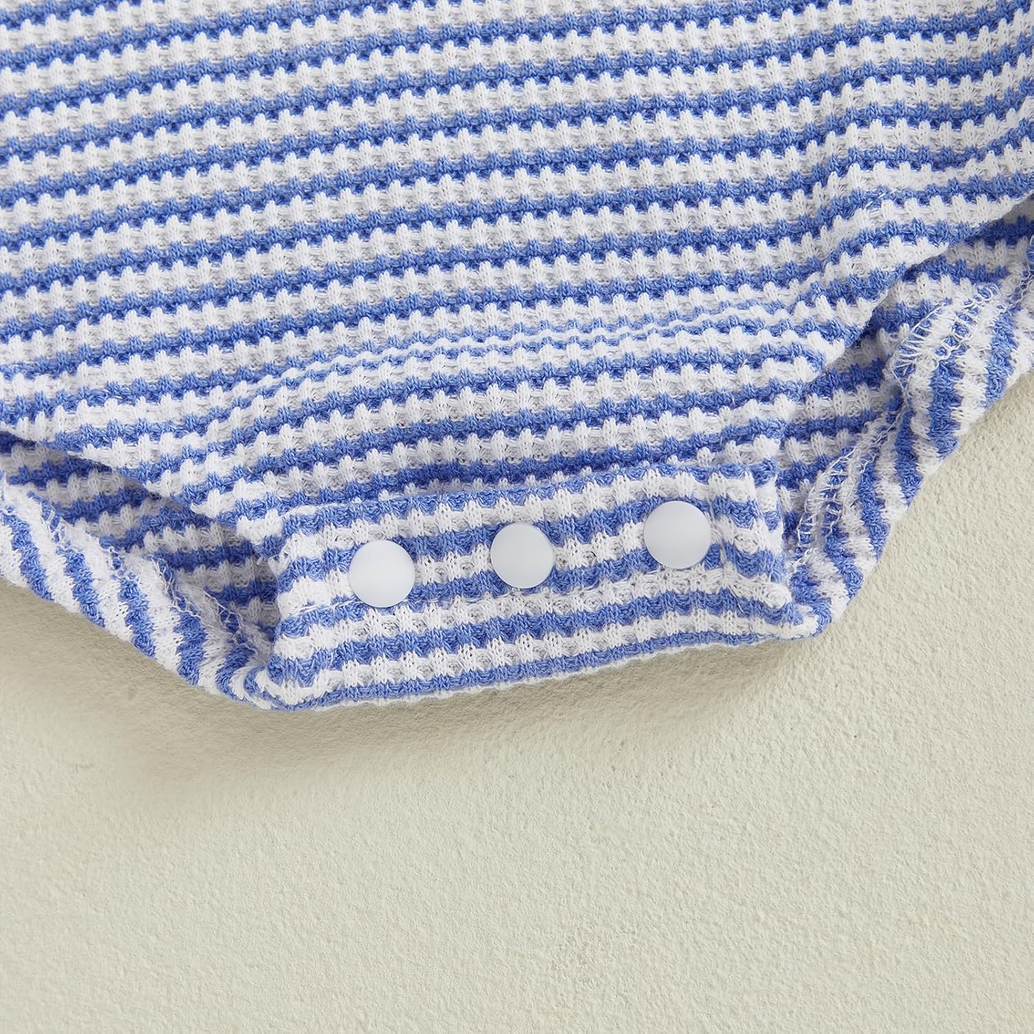 VISGOGO Unisex Baby Boy Girl Striped Romper Waffle Short Sleeve Bubble Oversized Romper Bodysuit Summer Onesie Clothes - Image 7