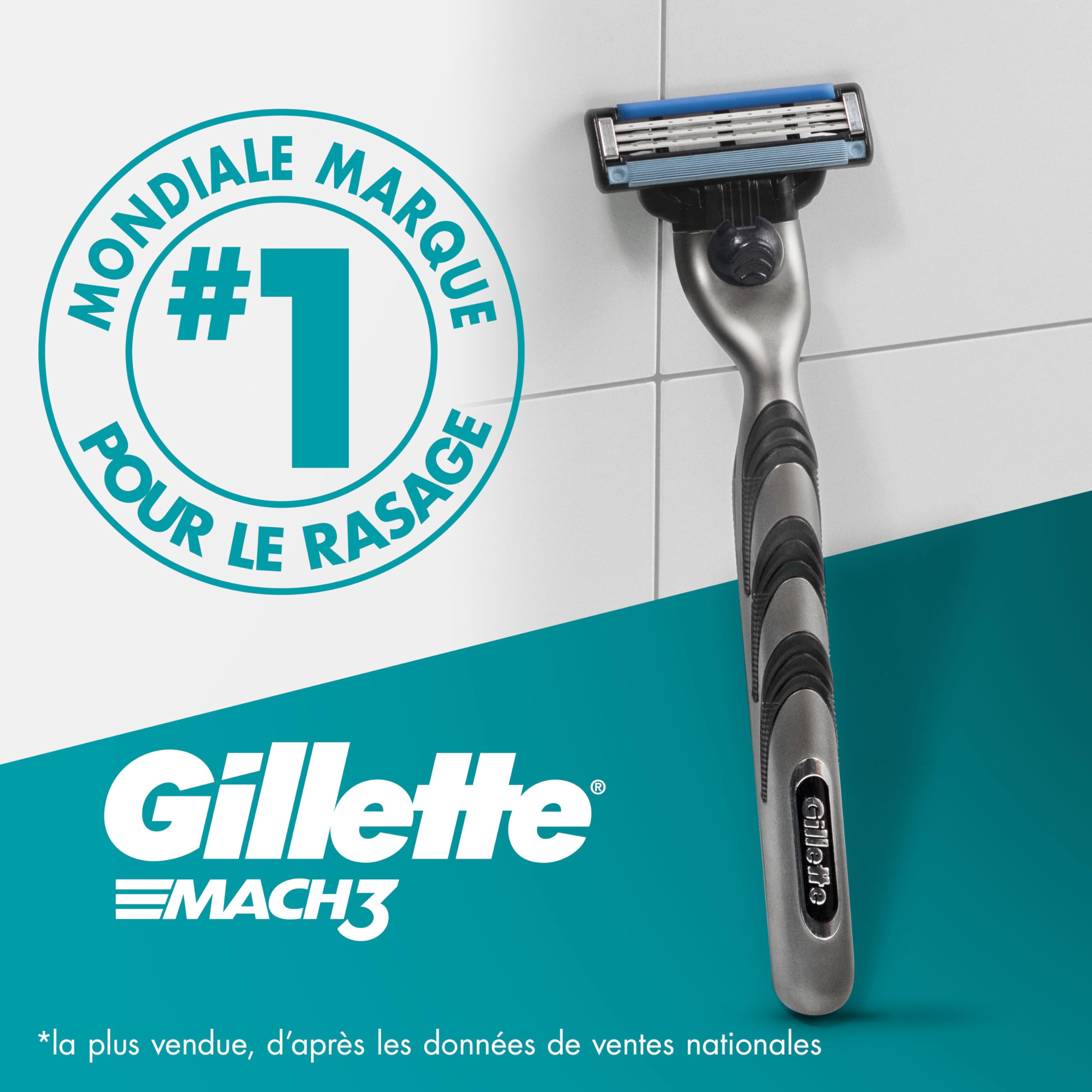 Gillette Mach3 Recharges De Lames De Rasoir Pour Homme, À 3 Lames, Pack 18 Recharges, Lames Plus Résistantes Que L’Acier, Rasage Confortable
