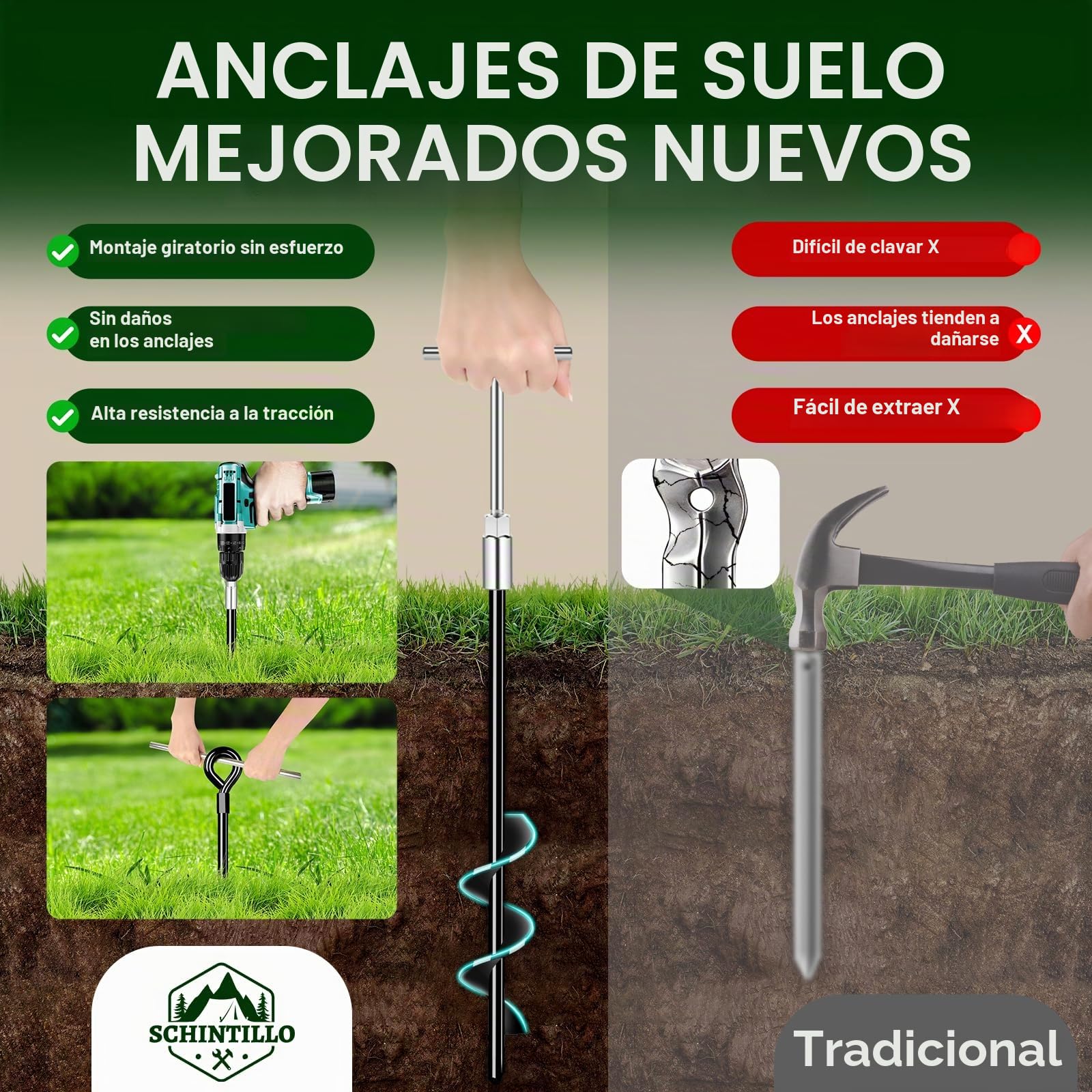 Kit de Sujeción para Toldos, Correas para Tormentas para Toldos