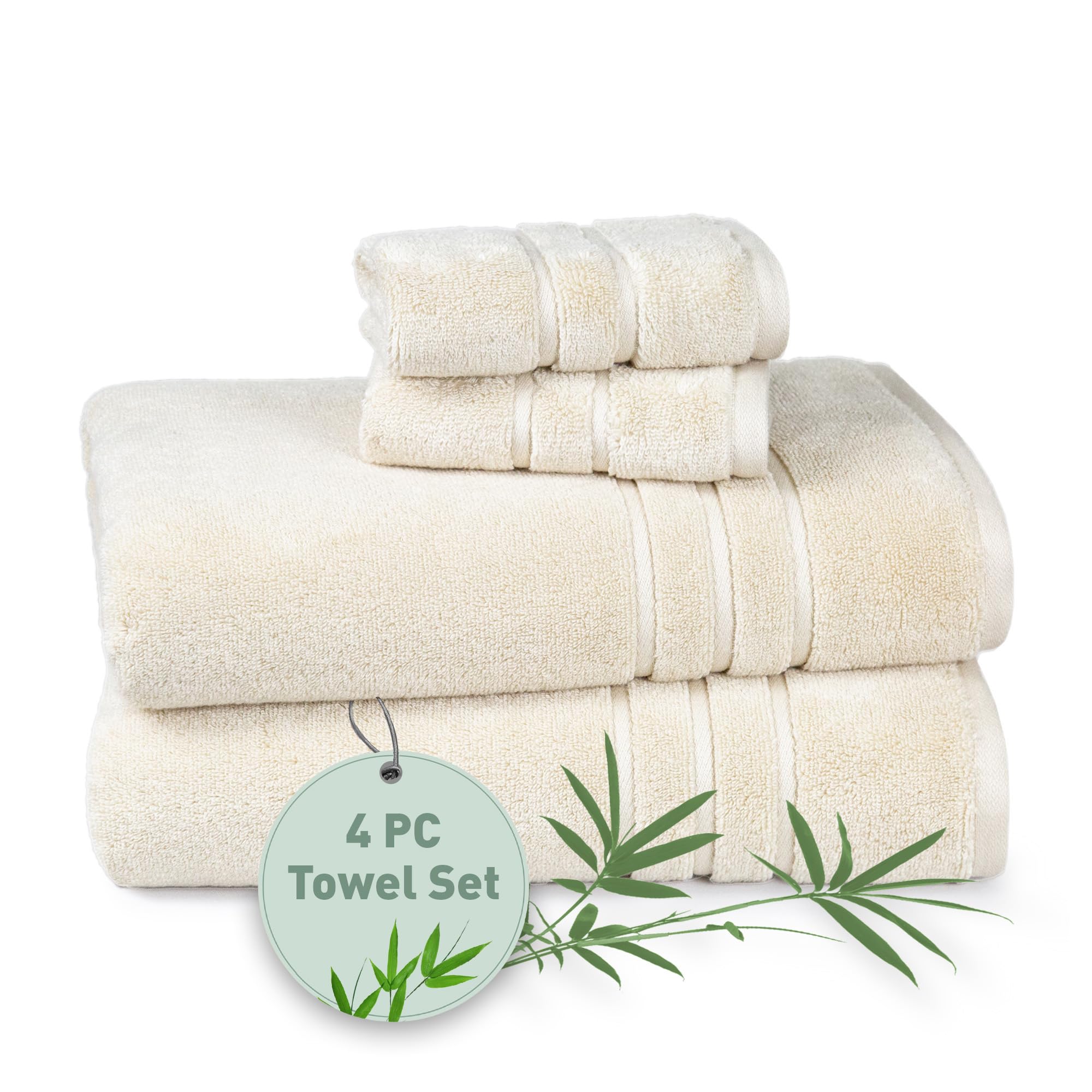 Amazon.com: Eco Twist 4 Pc Bath Towel Set, 2 Bath Towel 30x58 in