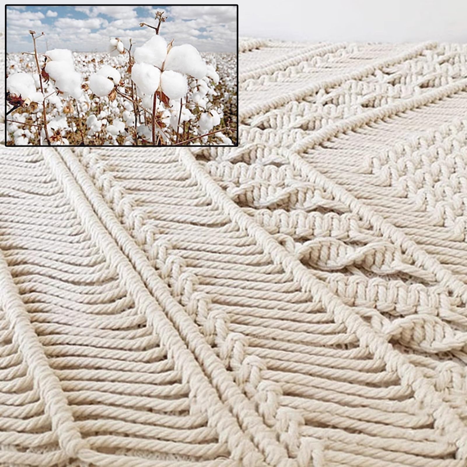 Rideaux en macramé Rideaux en Macramé pour Fenêtres, Toile De Fond De Mariage en Macramé en Coton, Séparateur De Pièce en Macramé Mural