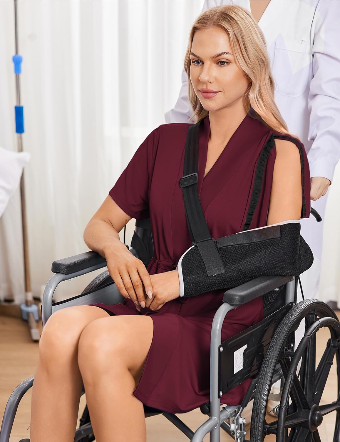 Deyeek Women's Post Surgery Mastectomy Robe with 4 Internal Drain Pockets Short Sleeve Adaptive Nightgowns Pajama Dress Shirt - Image 5