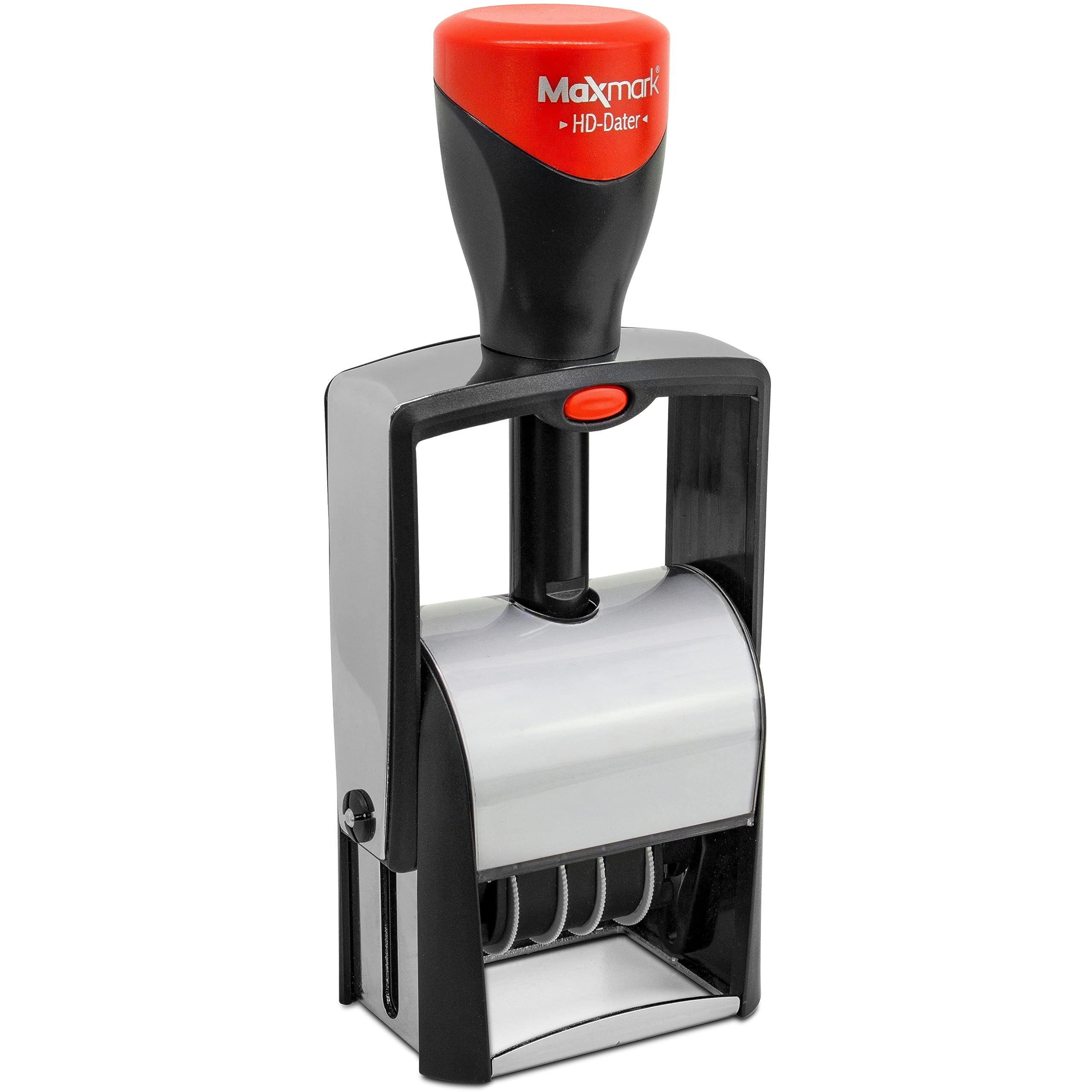 MaxMark Heavy Duty Date Stamp con "" Self inchiostrazione Stamp - 2 Colore Blu/Red Ink PAGATO