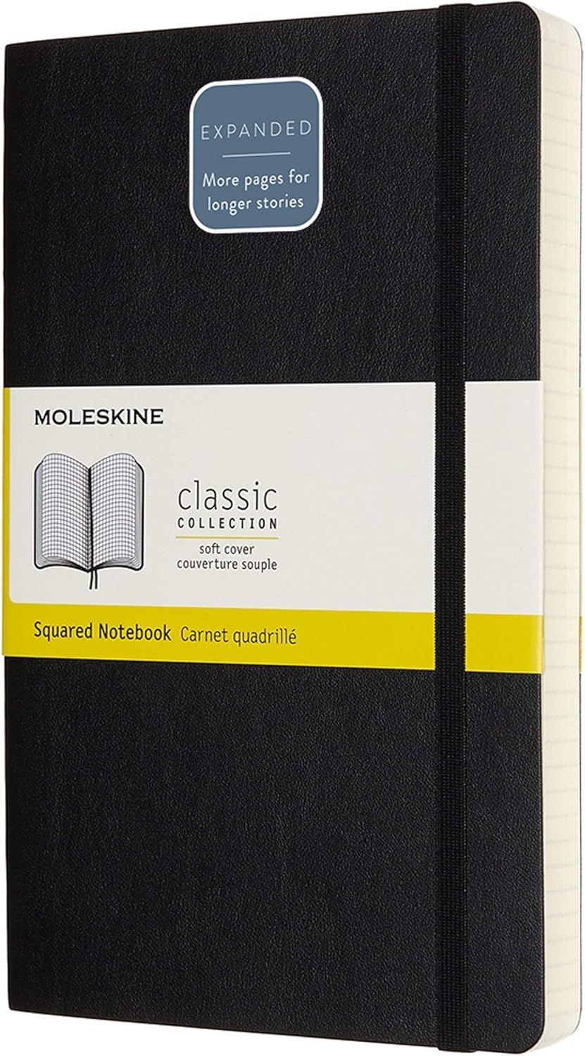 Moleskine Classic Notebook Expanded, Taccuino a Quadretti, Copertina