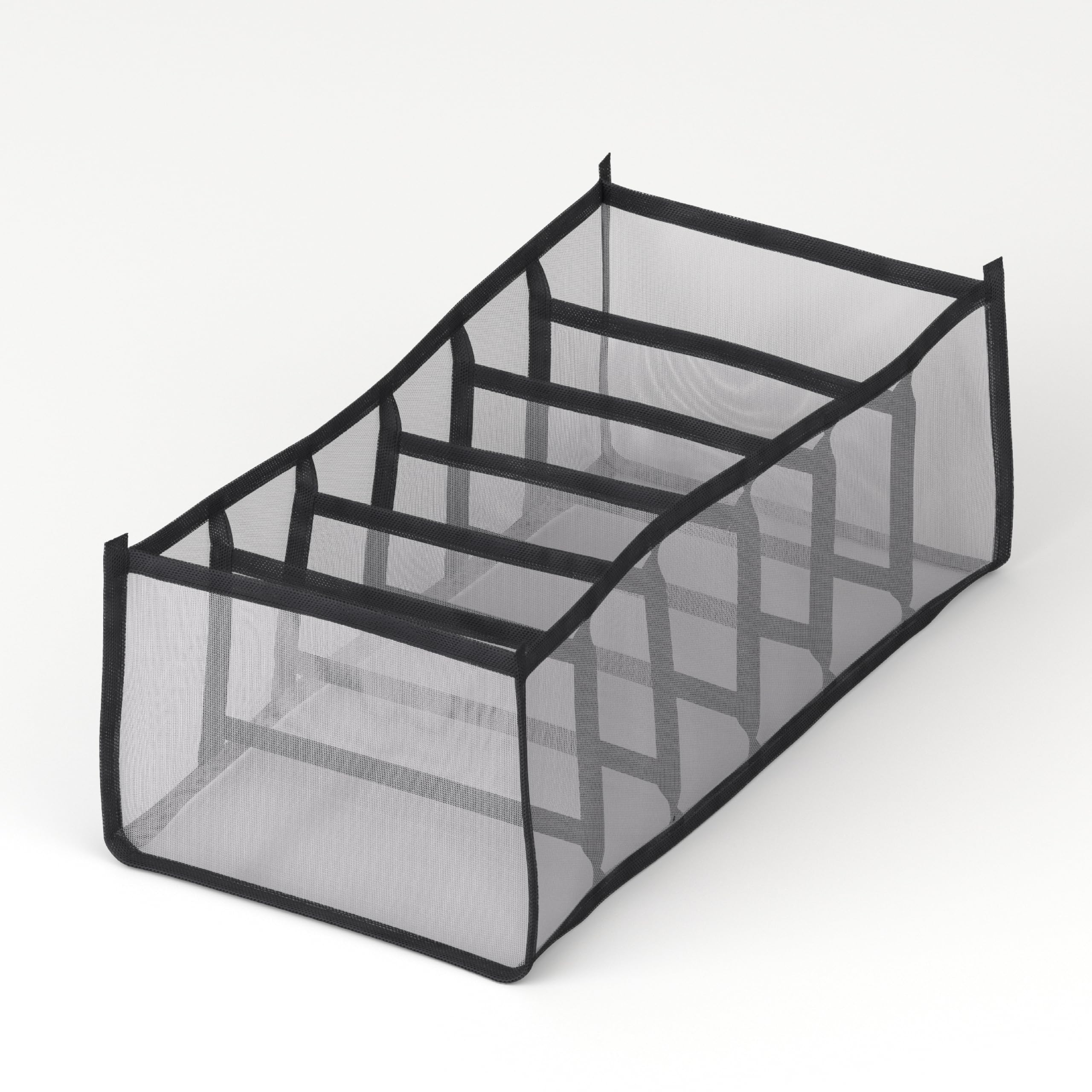 Lifelong Storage Organizer 6 Layers | Foldable Wardrobe & Almirah Organiser | Durable Nylon Mesh & Non-Woven Edges | Basket Organisers for Storing Clothes (LLCOG06, Grey)
