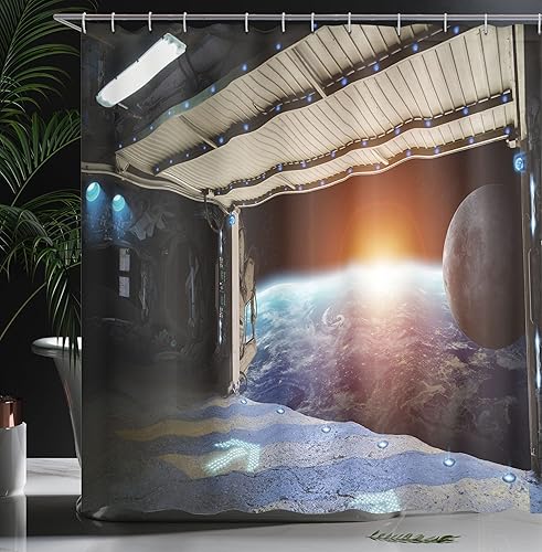 Vista 89 de Ambesonne, cortina de ducha cuatro estaciones