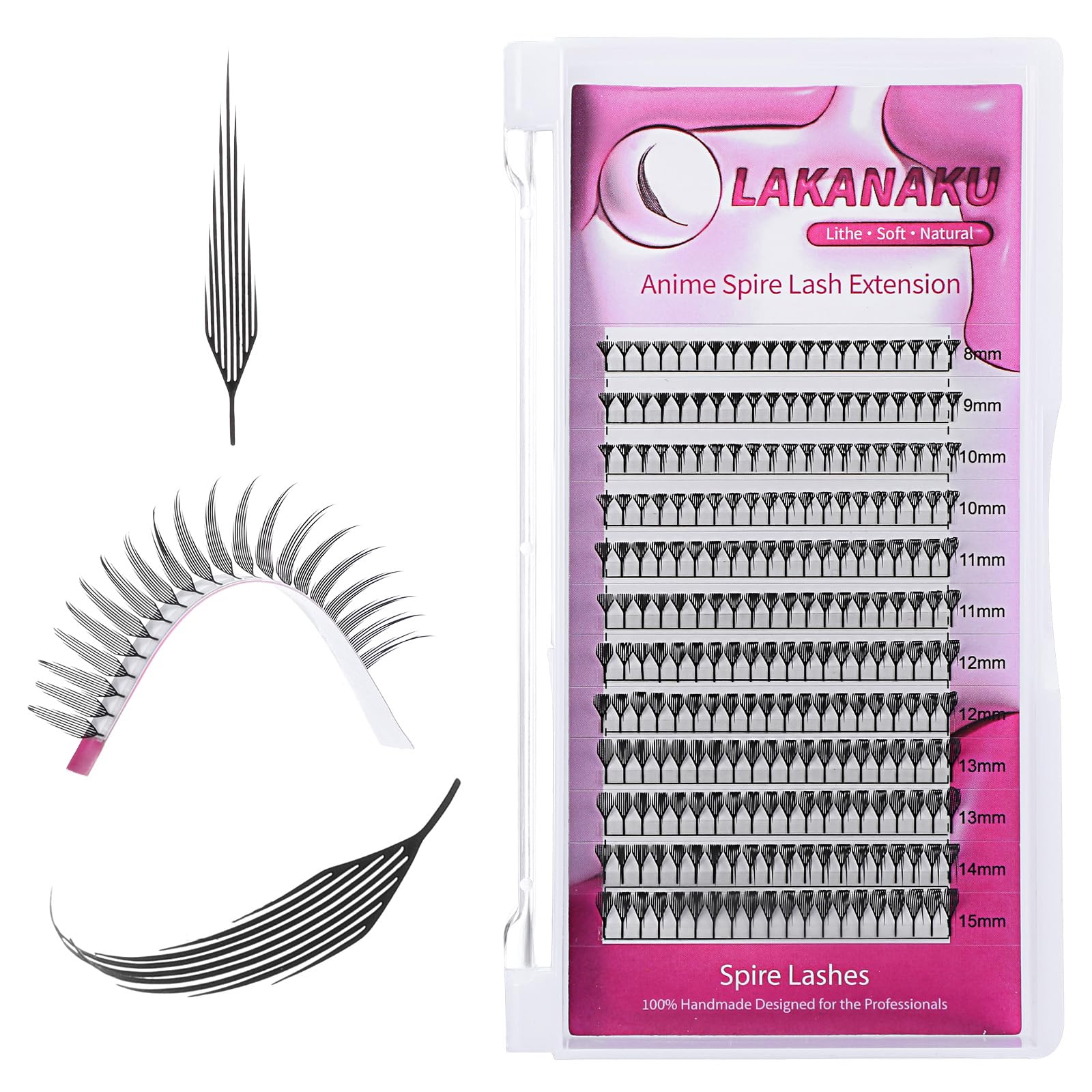 Premade Anime Pyramid Spire Lash Clusters Anime Lashes Extensions Korean Japanese Makeup Professional Lash Supplies for Salon Use
