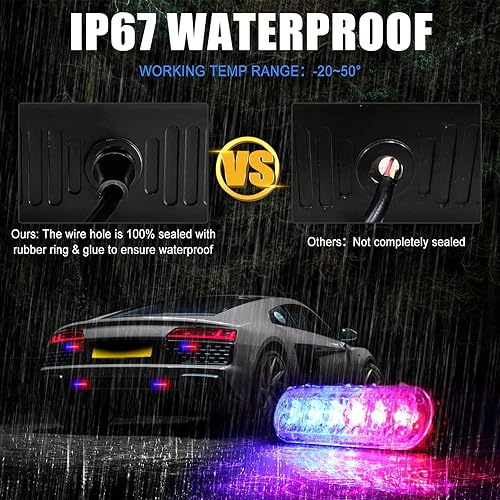 Miniatura 4 de 10 luces LED estroboscópicas de emergencia, 6 LED ultradelgadas, montaje en superficie, intermitente, advertencia, construcción, precaución,