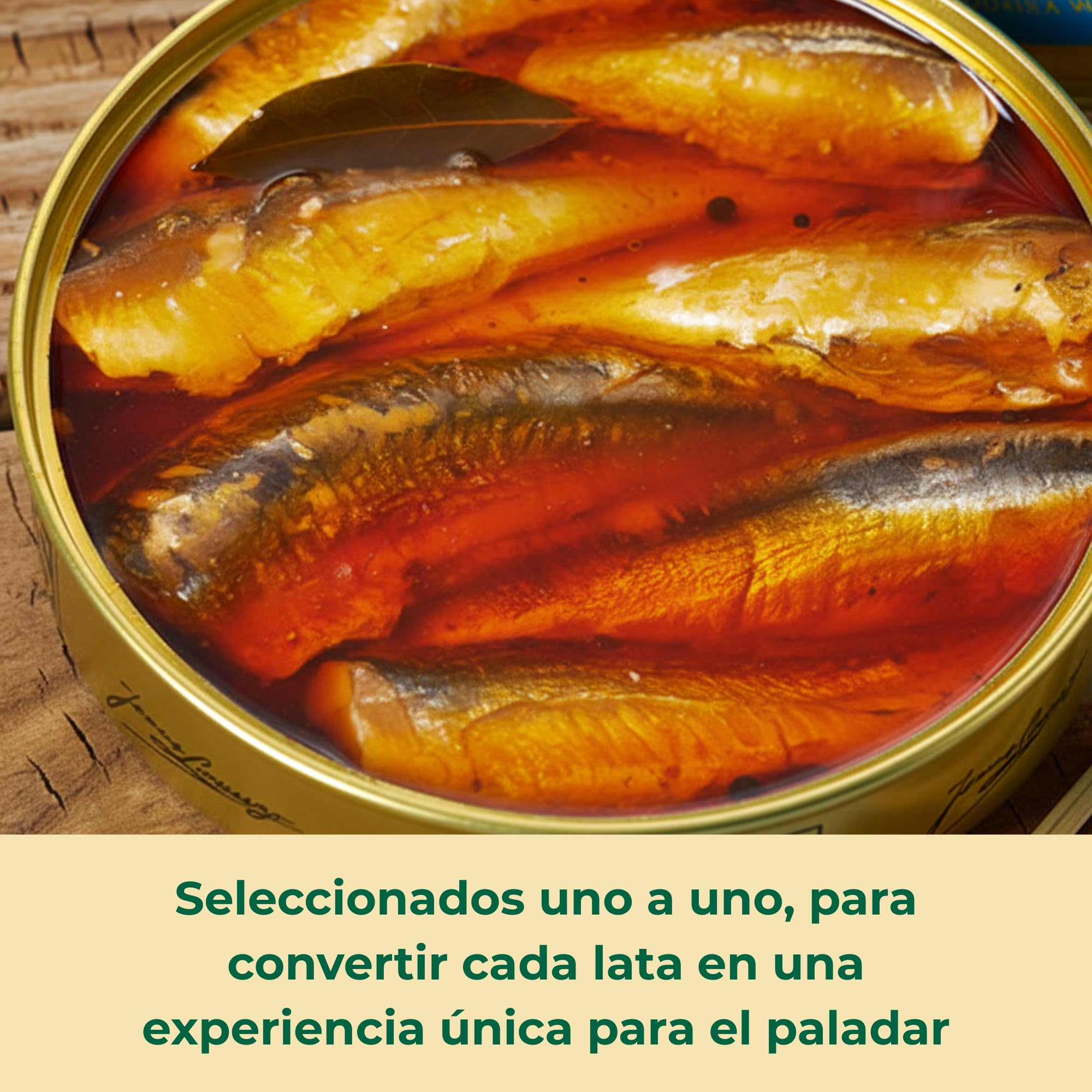 LOS PEPERETES x3 Lata Boquerones en Escabeche 120 g | Conserva Gourmet Gallega | Boquerones Pequeños del Atlántico en Aceite de Oliva y Vinagre Natural | Elaboración Artesanal | Sabor Tradicional