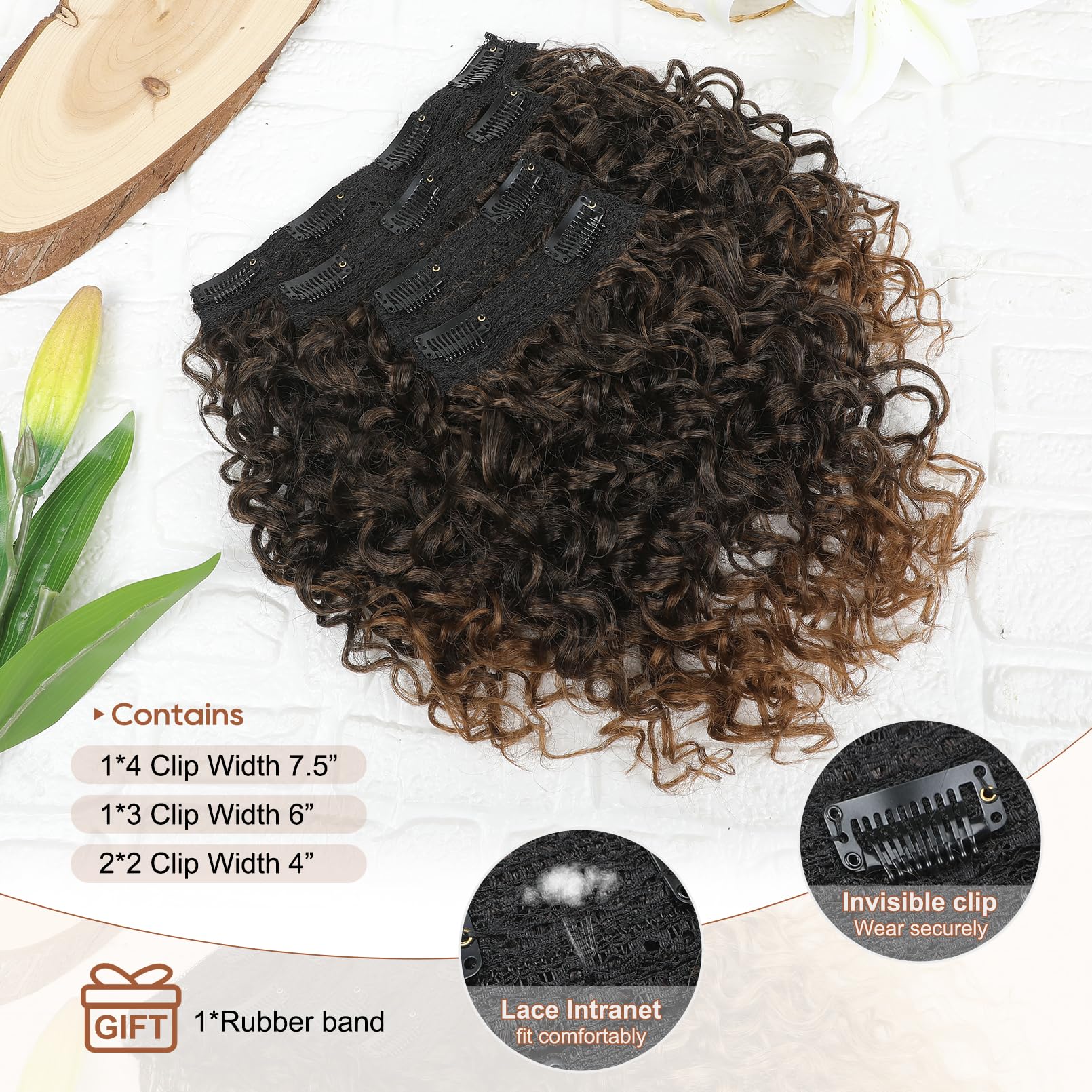 FLUFYMOOZ 4PC Clip in Hair Extensions - Image 4