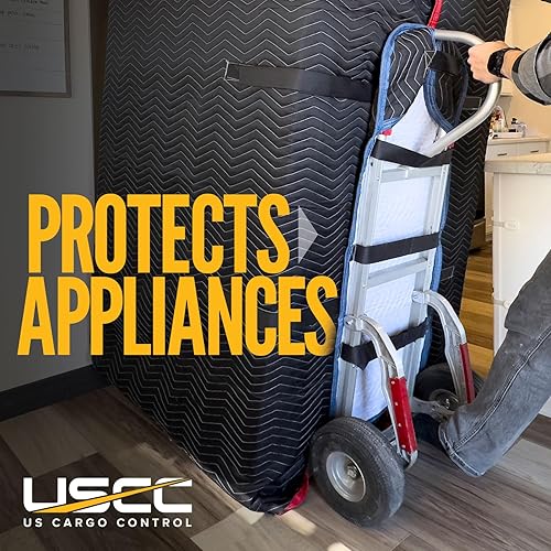Miniatura 3 de US Cargo Control Funda acolchada para refrigerador de 70 x 38 pulgadas, fundas acolchadas para refrigerador con correas de velcro, almohadillas
