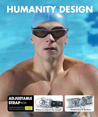 Miniatura 8 de NSSIW Gafas de natación para adultos, para hombres y mujeres antivaho sin fugas y campo de visión ultra ancho, paquete de 3