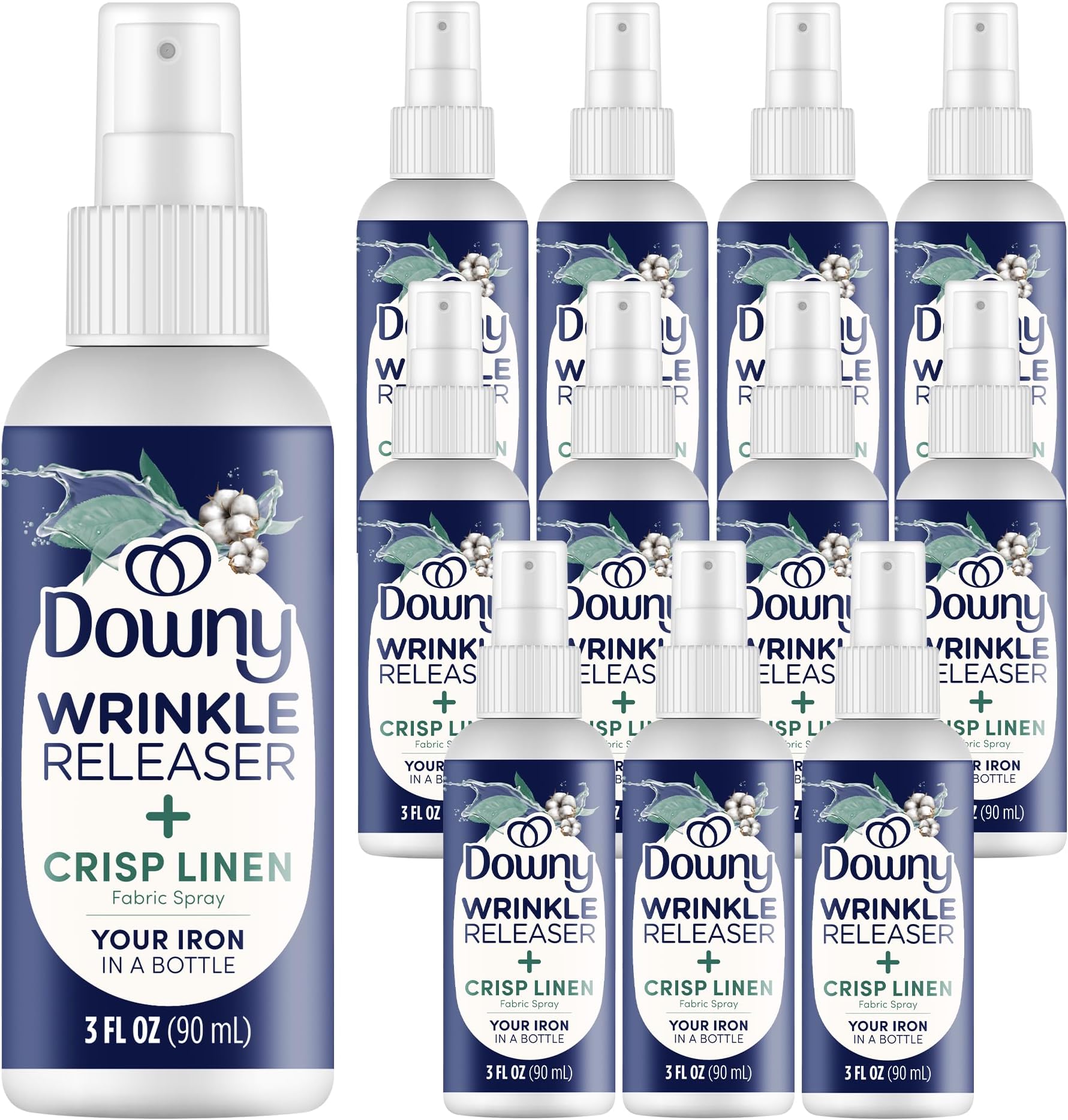 Downy Wrinkle Releaser Plus Light Fresh Scent, Travel Size, 3 Fluid Ounce (Pack Of 12)