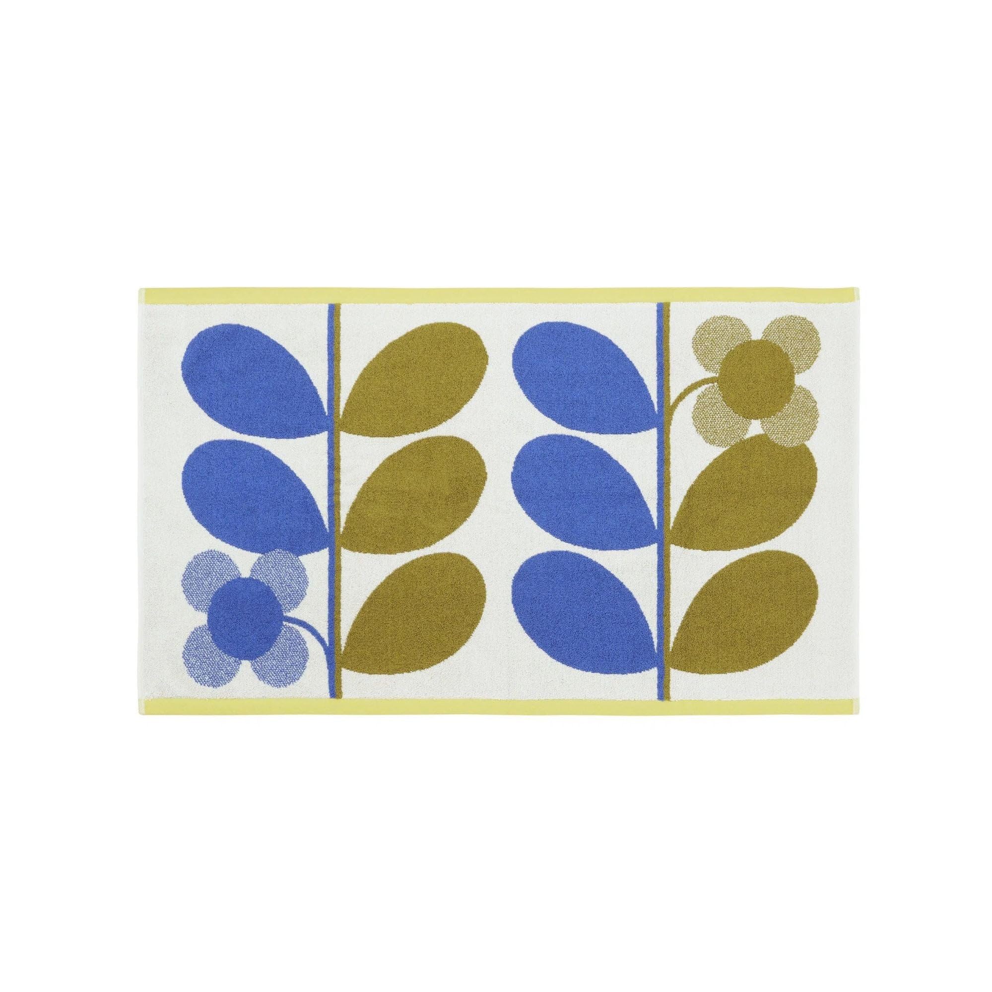 Retro Bath Mat 50x90cm by Orla Kiely in Stem Bloom Duo, Blue Fawn, Blue, Brown - Image 2