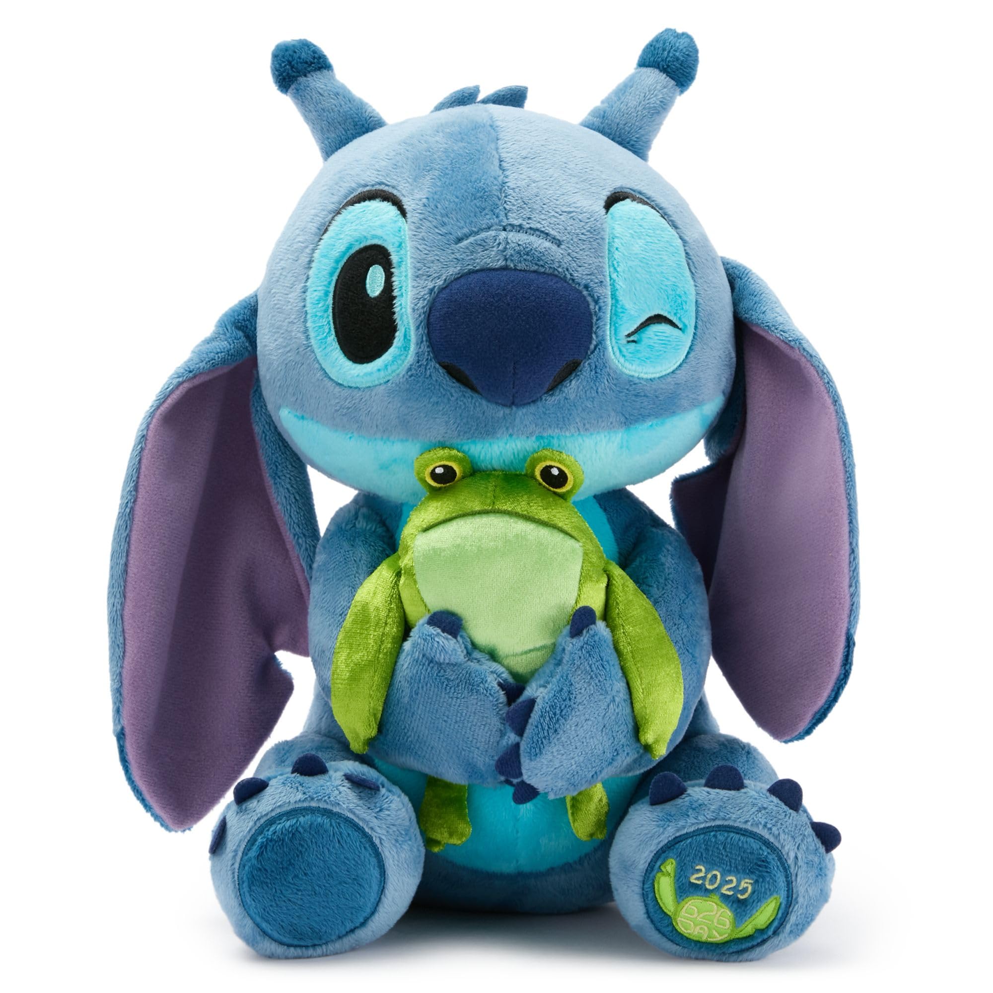 Disney Store Official Stitch & Frog 626 Day Plush, 33cm / 13", Alien Cuddly Toy, Dated with 2025 of Foot, Suitable from Birth