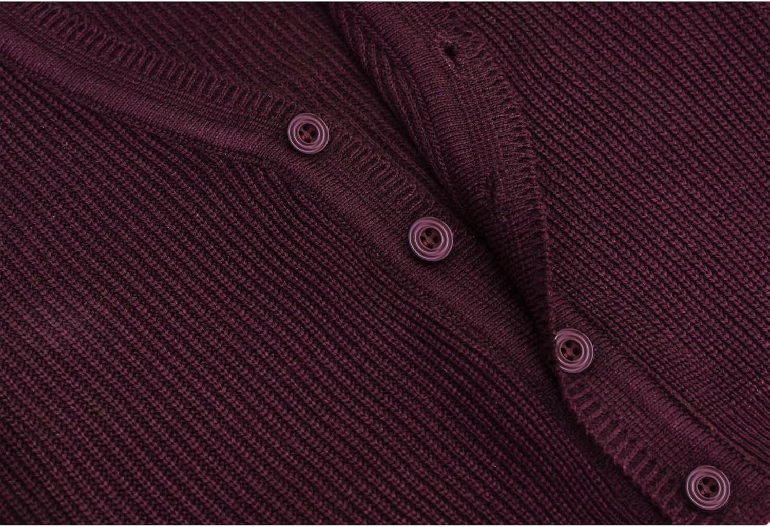 Lilax Baby Boys Basic Long Sleeve V-Neck Classic Knit Cardigan Sweater - Image 6