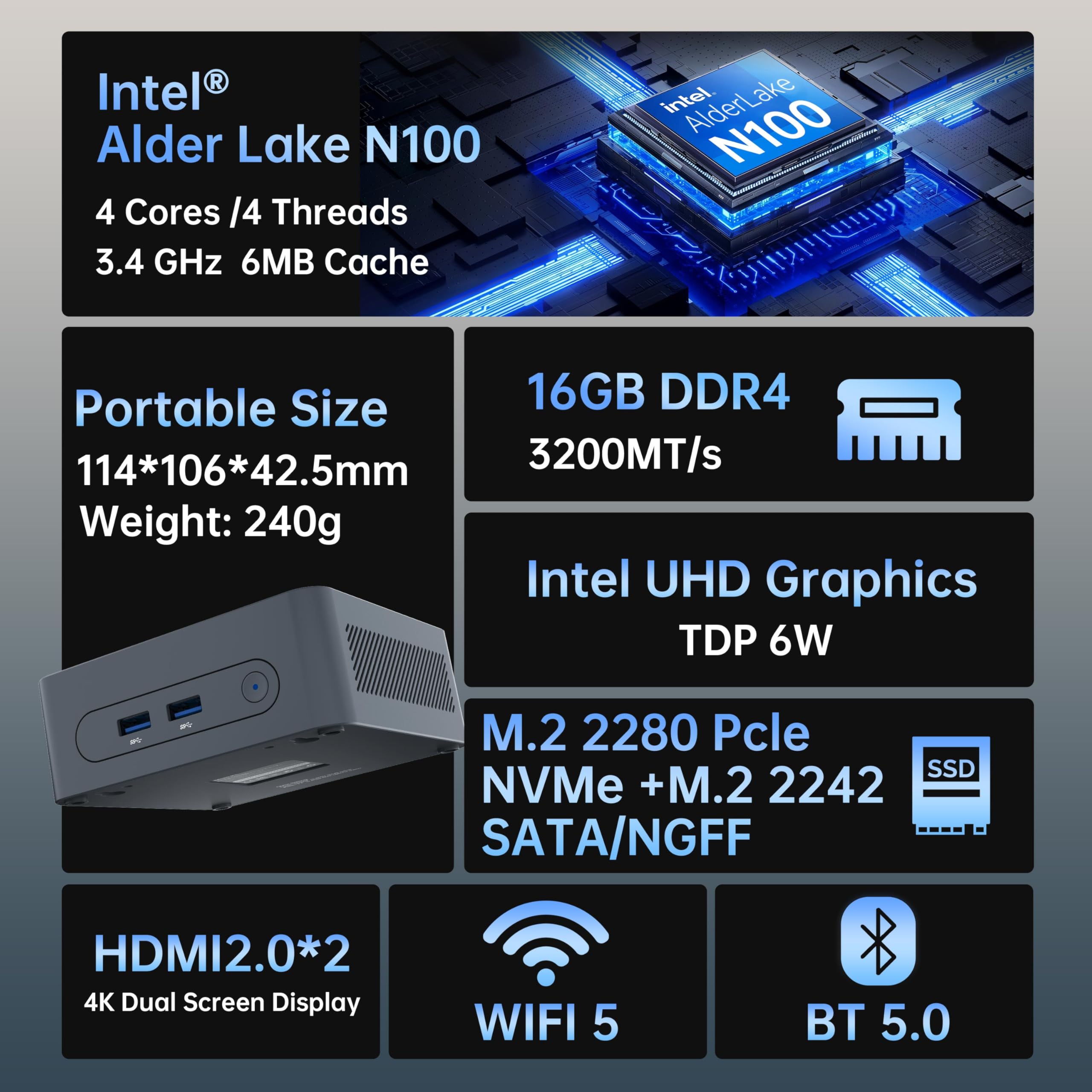 Amazon.com: MOREFINE Mini PC M8,12th Gen Alder Lake N100 (up to