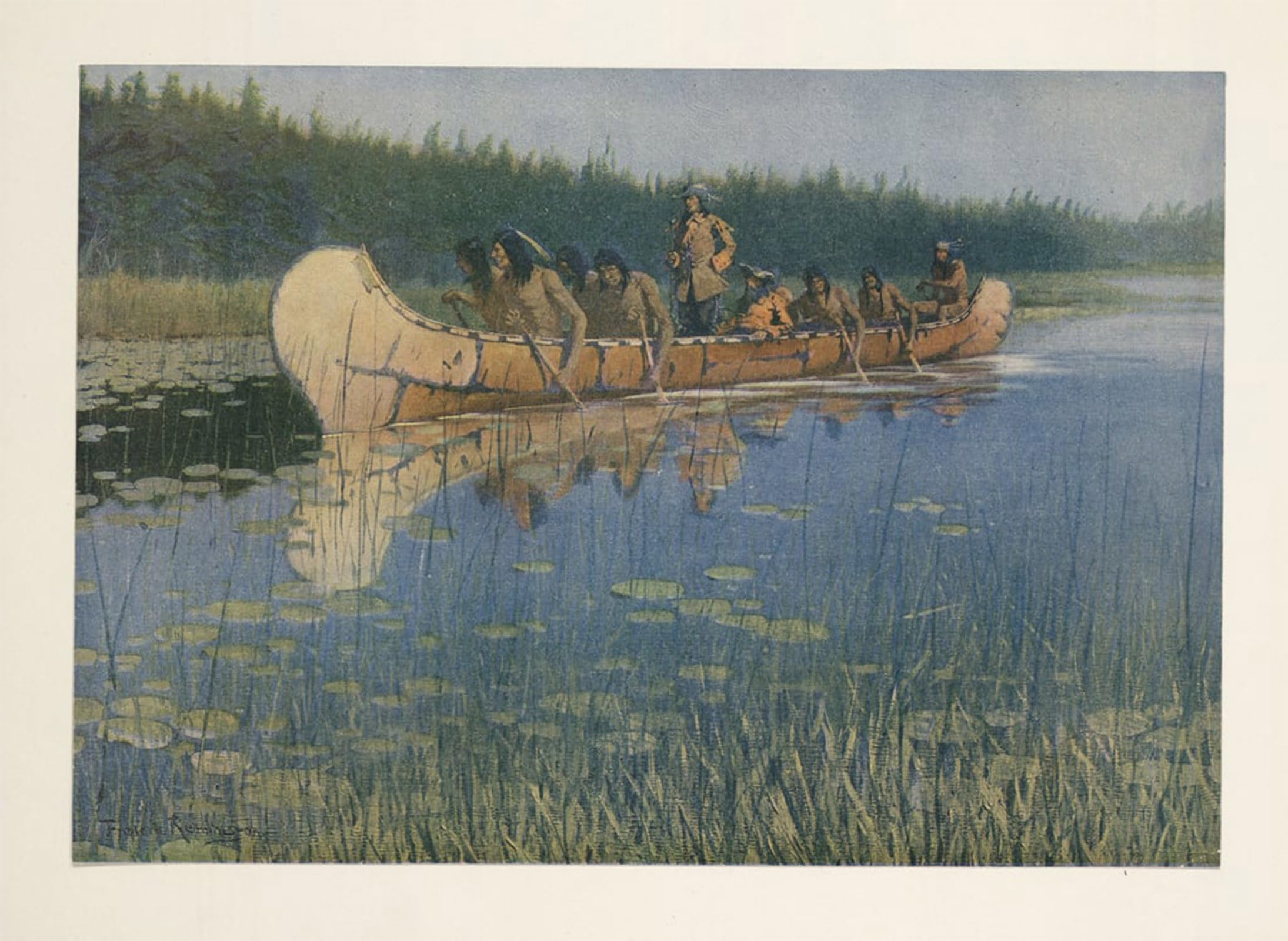 SERENDIPITP Retro Picture Poster Wall Art Pictures Painting Pierre Raddison by Frederic Remington Wall Art Canvas Print for Wall Decor 60x90cm