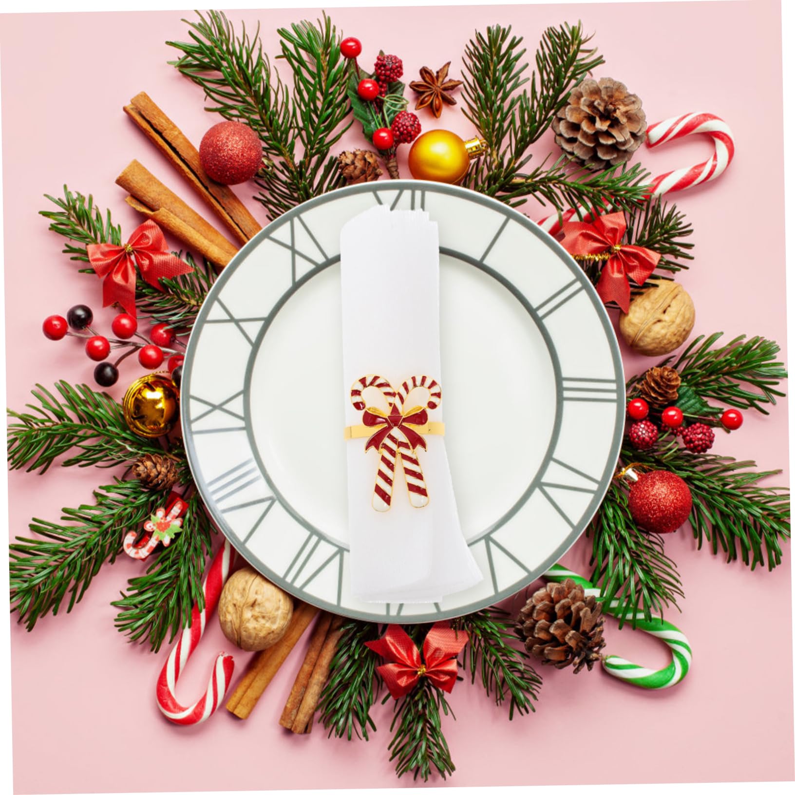 Weihnachtsserviettenringe Aus Legierung 4 Stück Serviettenhalter Mit Dekorativen Schleifen Festliche Tischdeko Für Weihnachtsessen