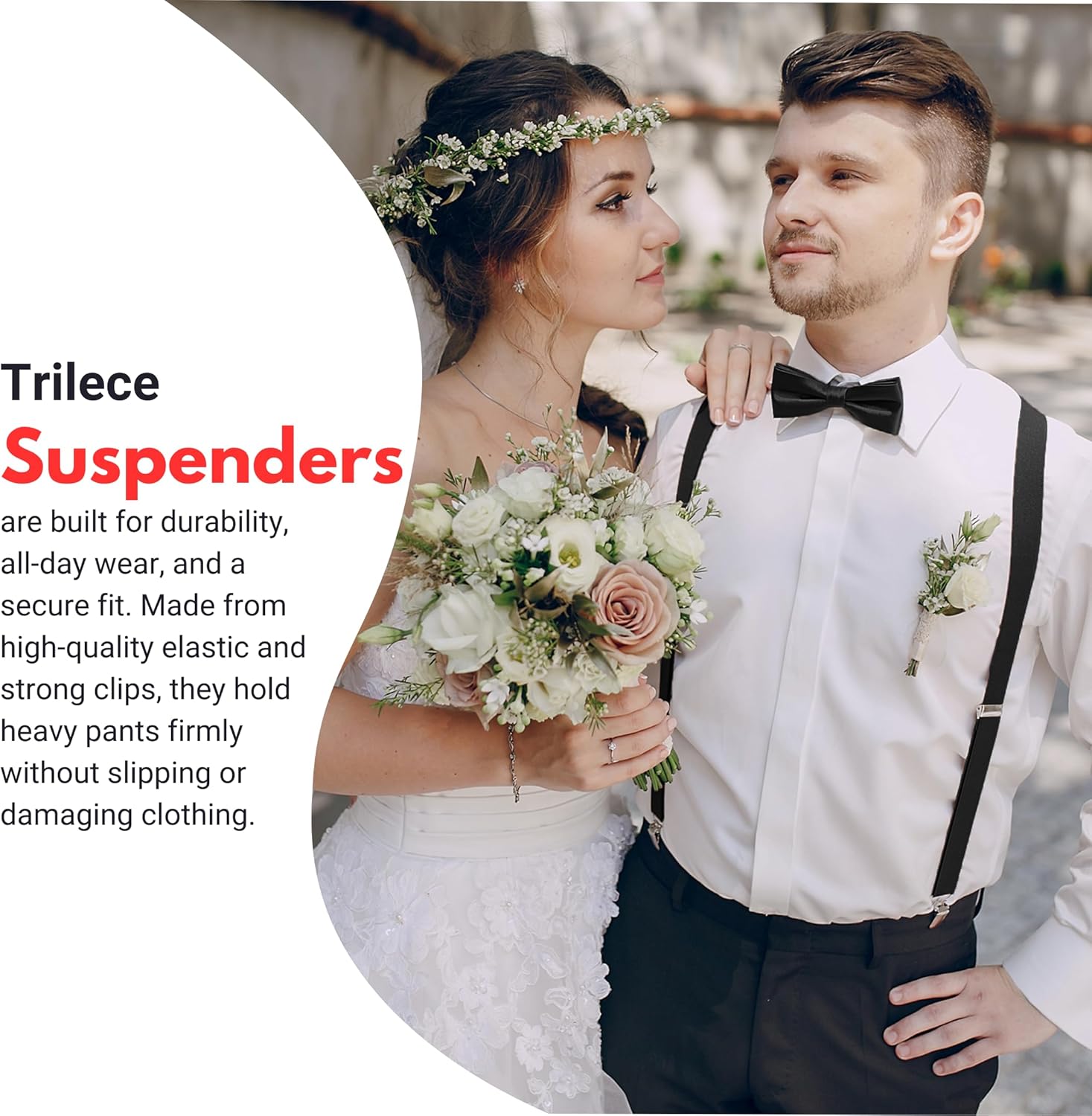 trilece Suspenders for Men - Adjustable Elastic Mens Suspenders with Heavy Duty Strong Clips - Image 6