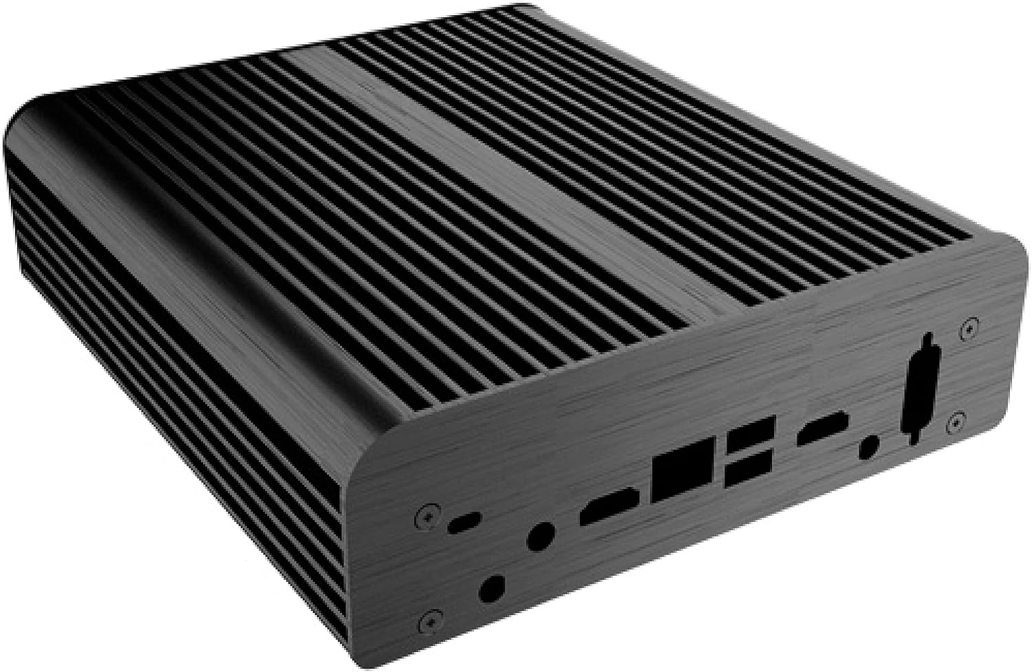 Akasa Newton S7D | Intel 7th Gen NUC (Dawson Canyon) | PC Fanless Case | 100% Aluminium Heatsink CPU Cooling | Supports 2.5" SSD HDD | A-NUC38-M1B