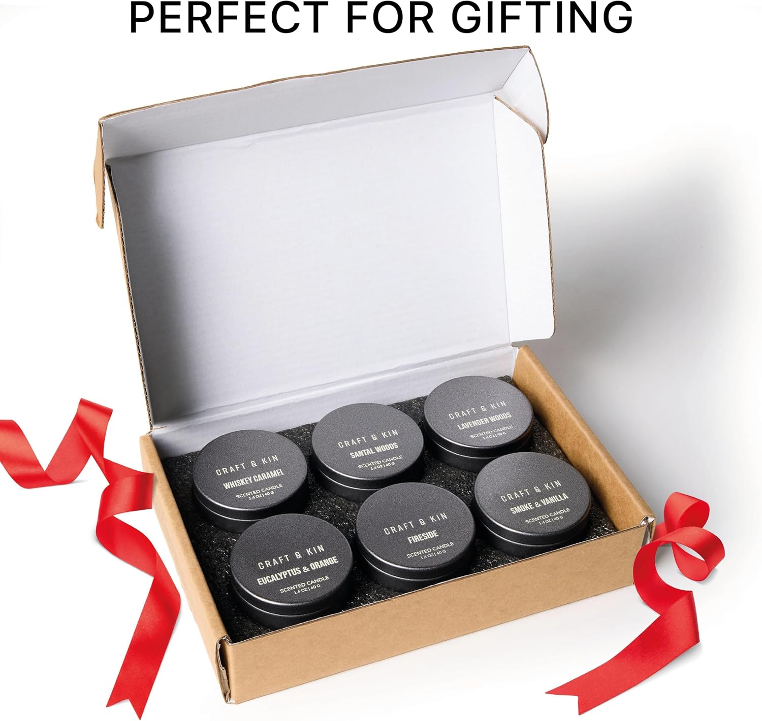 Craft & Kin Scented Votive Candle Gift Set of 6 | Small Luxury Scented Candles Holiday Gift Set for Home | Candle Box with Assorted Scents | 15–20 Hour Burn Each - Image 6