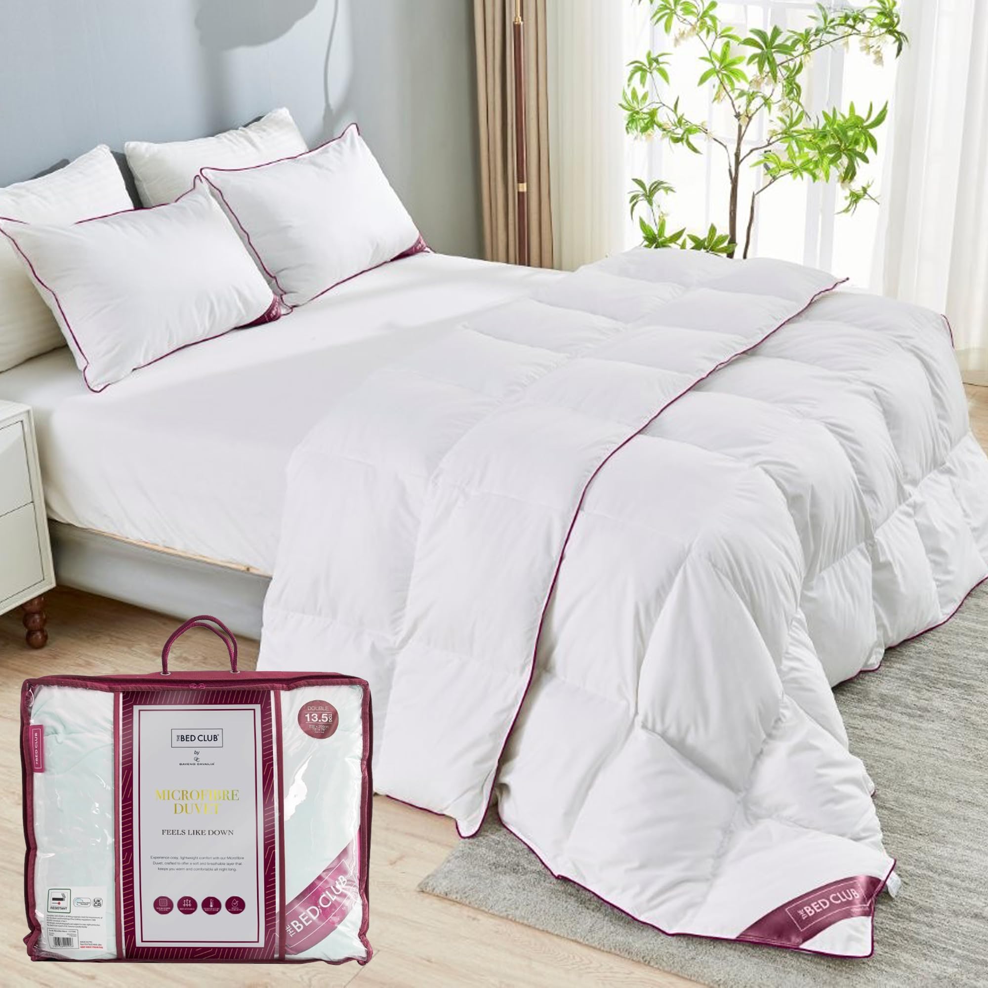 Lions Feels Like Down Super King Size Duvet 13.5 Tog - Thick Warm Cozy Winter Quilt For Cold Weather, Ultra Soft Touch Duvet, Non-Allergenic Machine Washable, 260x220cm