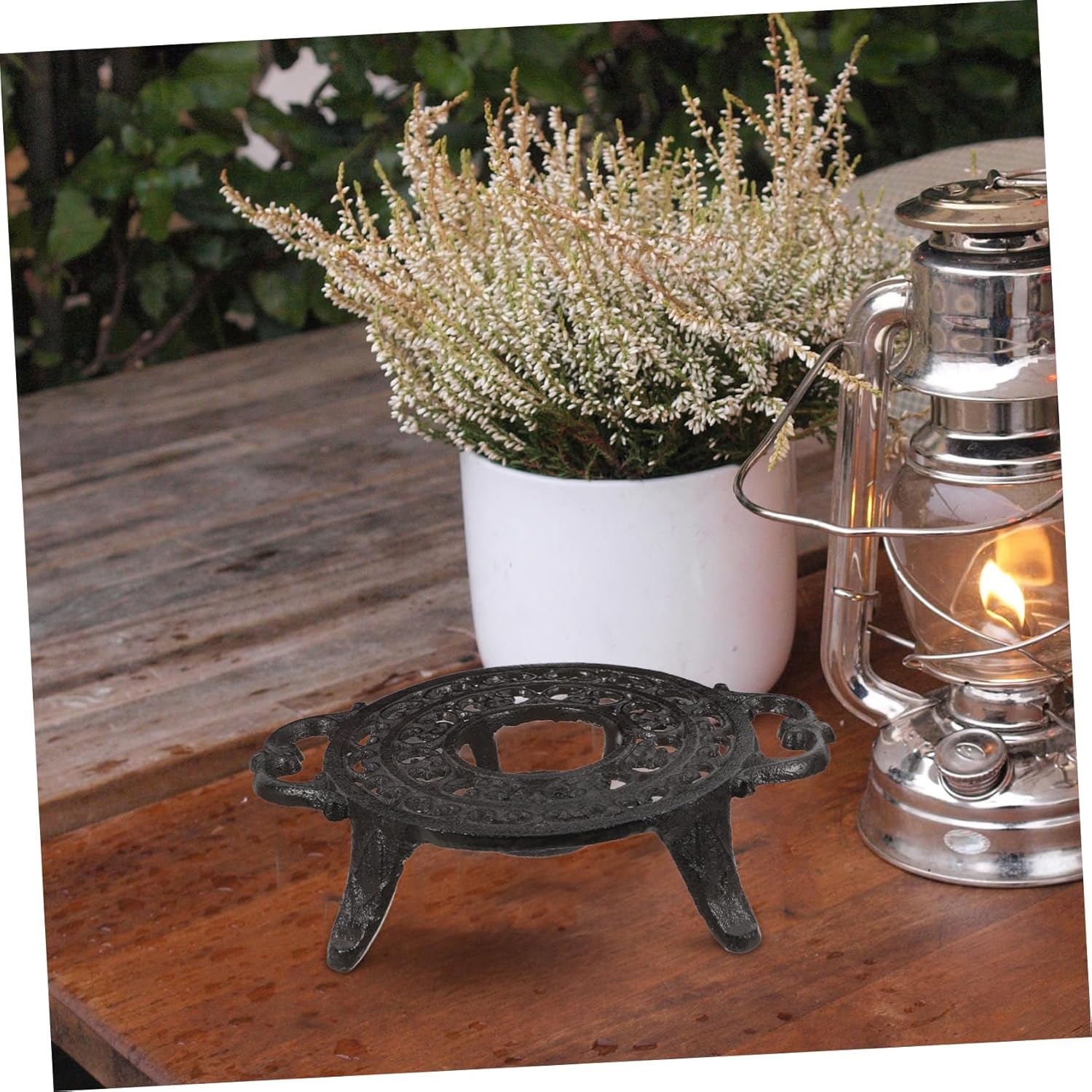 DECHOUS Japanese Cast Tea Warmer with Tripod Stand for Teapot and Coffee Brewing Stable Base for Teas Milk and Beverages Home and Office Use