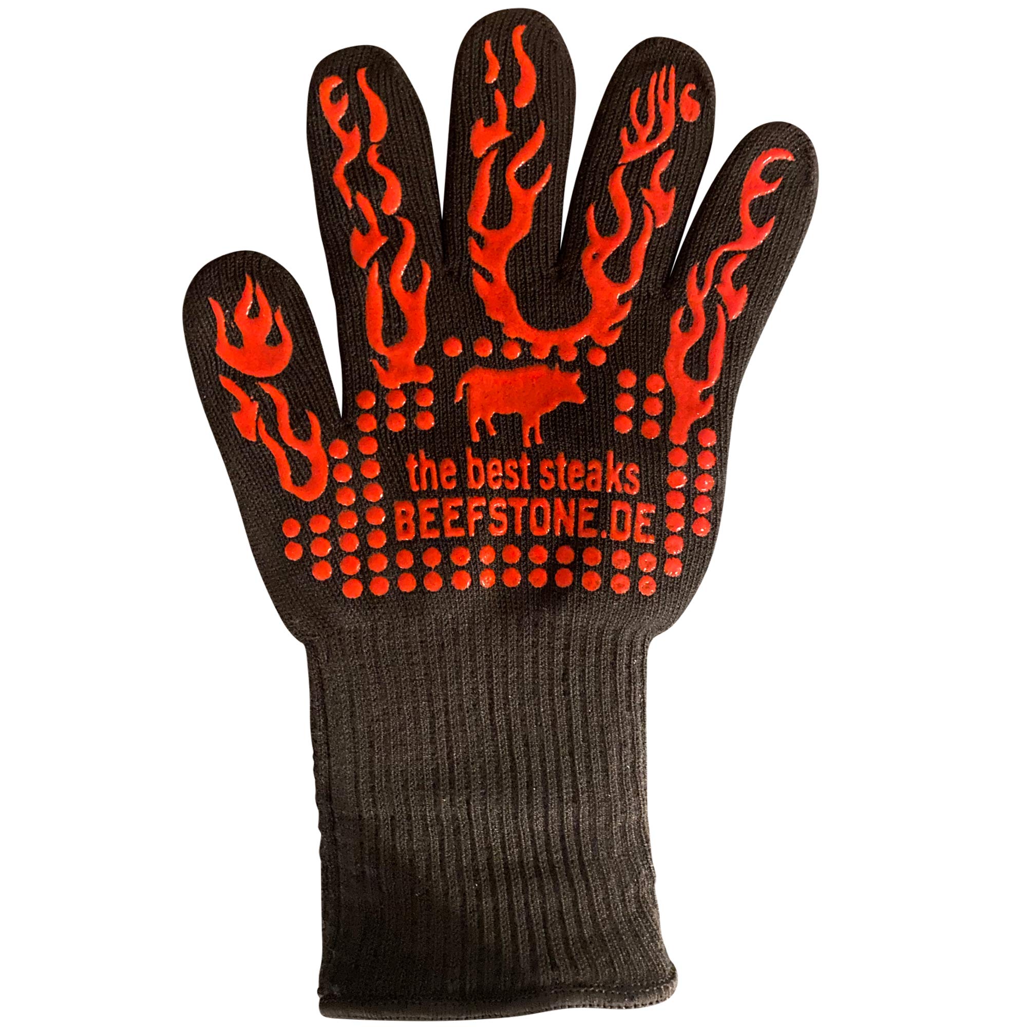 Paire de gants ignifuges pour barbecue, résistants à la chaleur jusqu'à 450 °C, lavables, en silicone, fibre Deyan, coton, 34 cm
