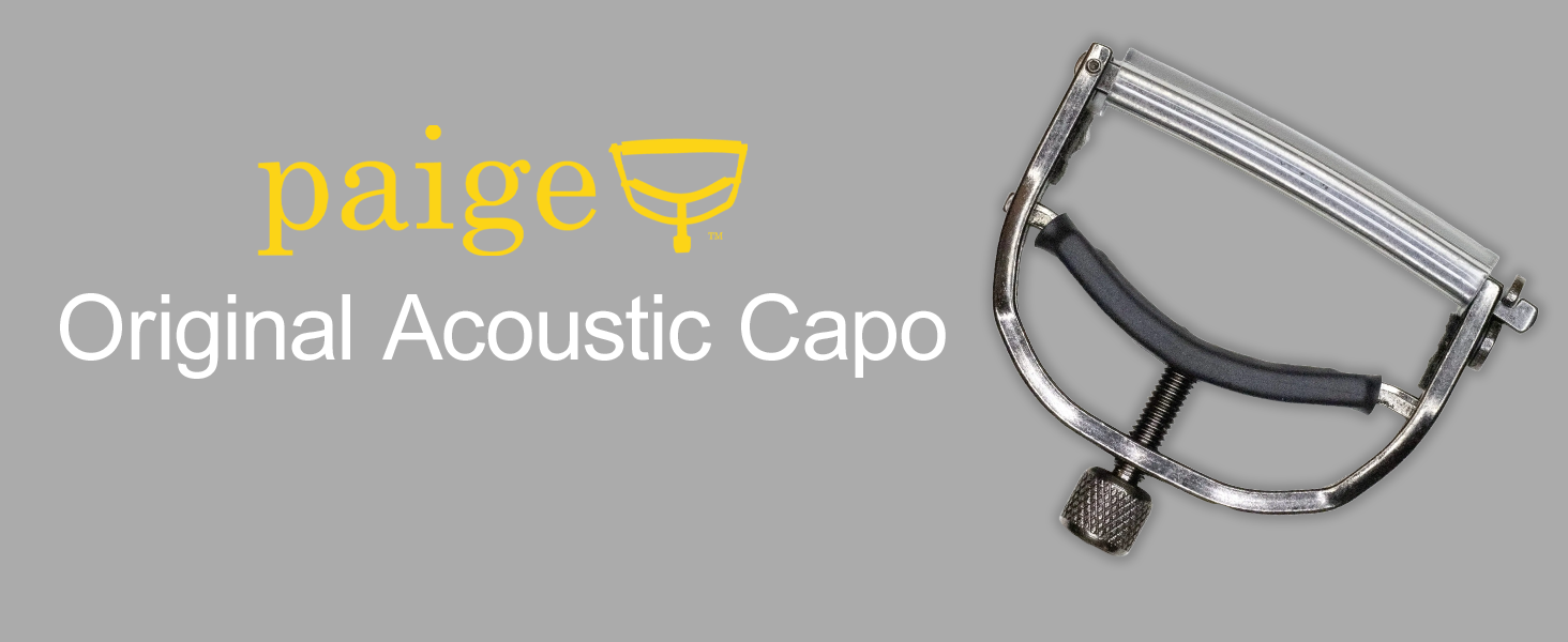 Paige Original Guitar Capo - Ultra-Thin, Adjustable Tension, Made In USA, For Electric Guitar
