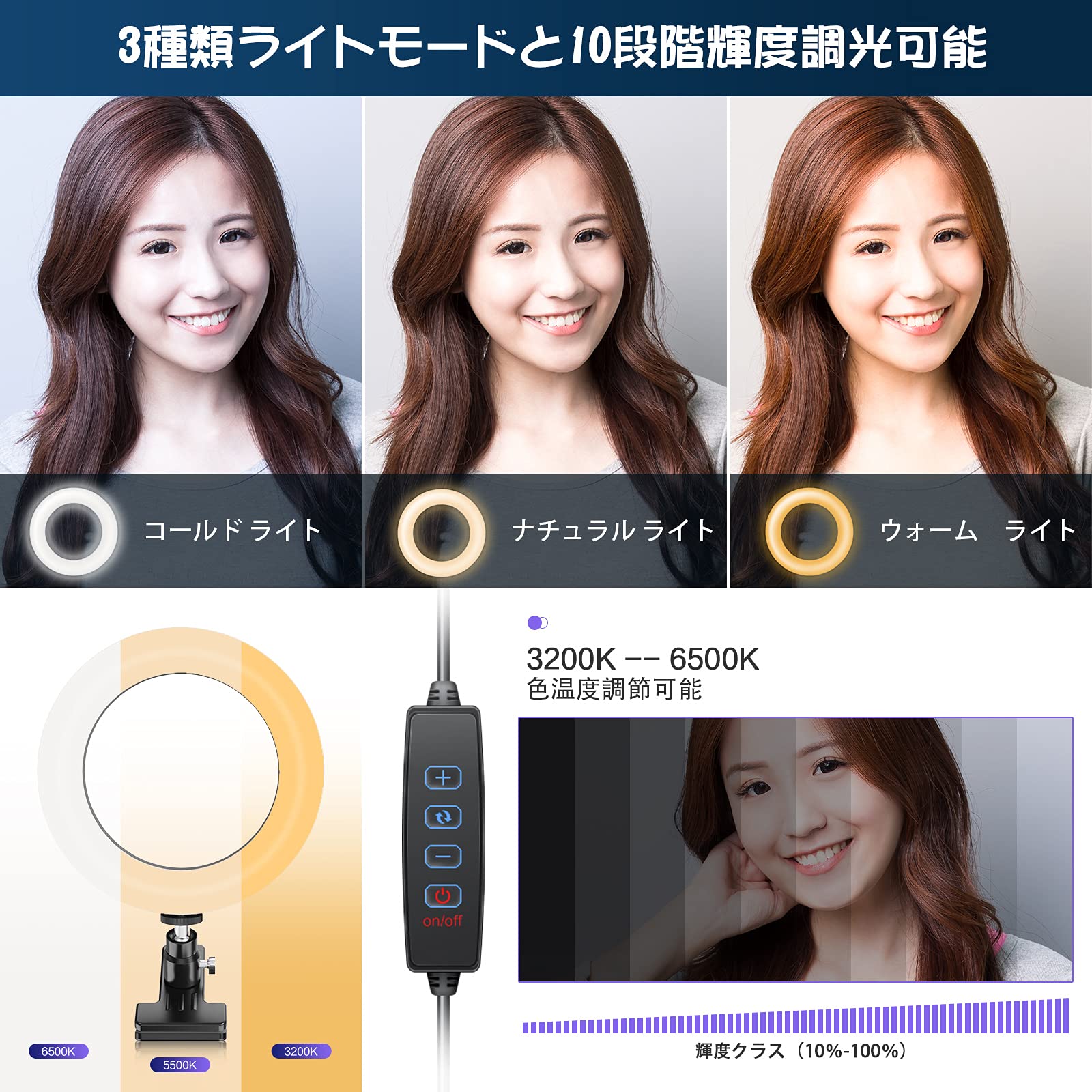 Amazon.co.jp: リングライト 女優ライト パソコン zoom ライト