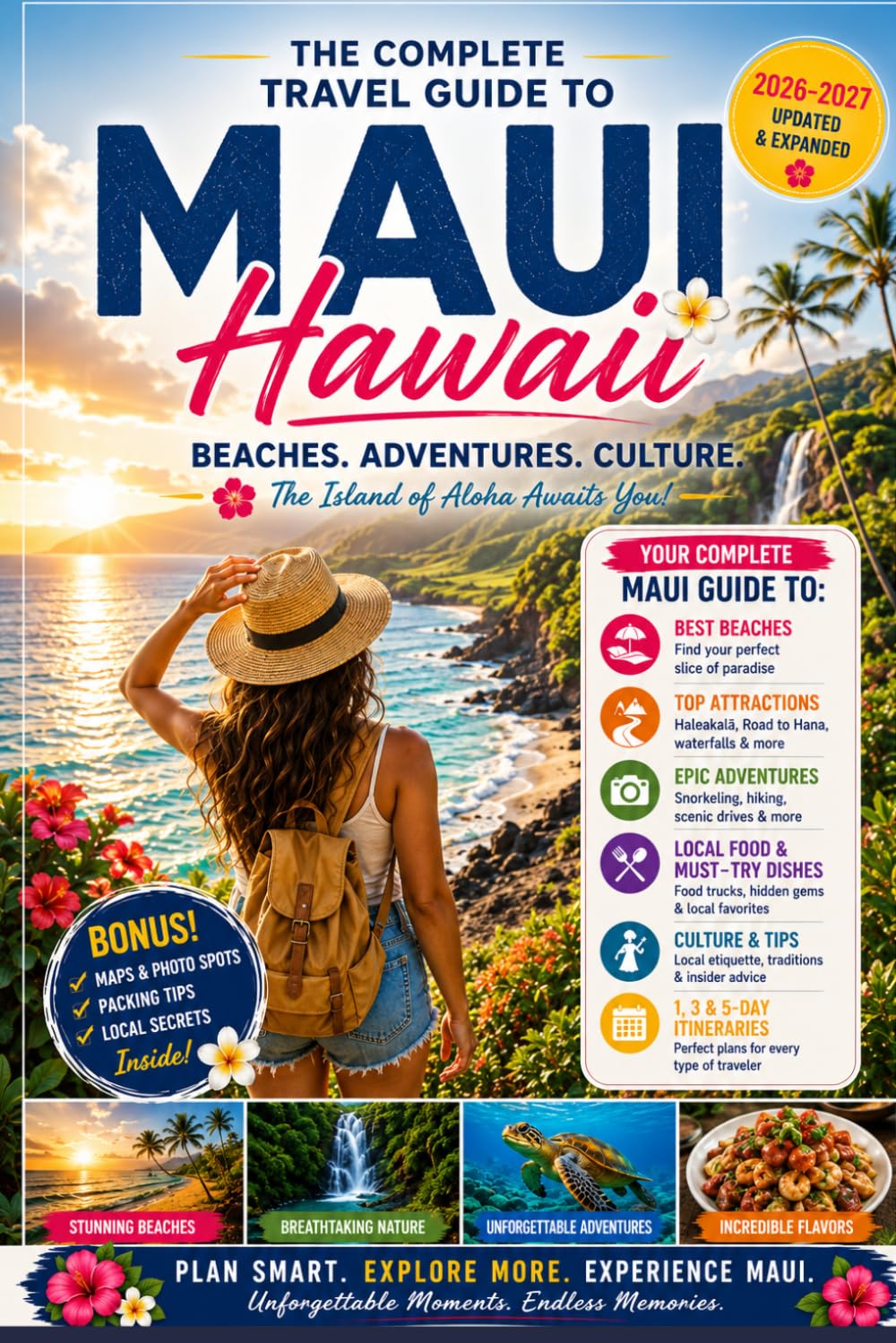 MAUI TRAVEL GUIDE (FULL COLOR): Beaches, Road to Hana, Scenic Drives, Local Food, Hidden Gems, and Smart Island Itineraries