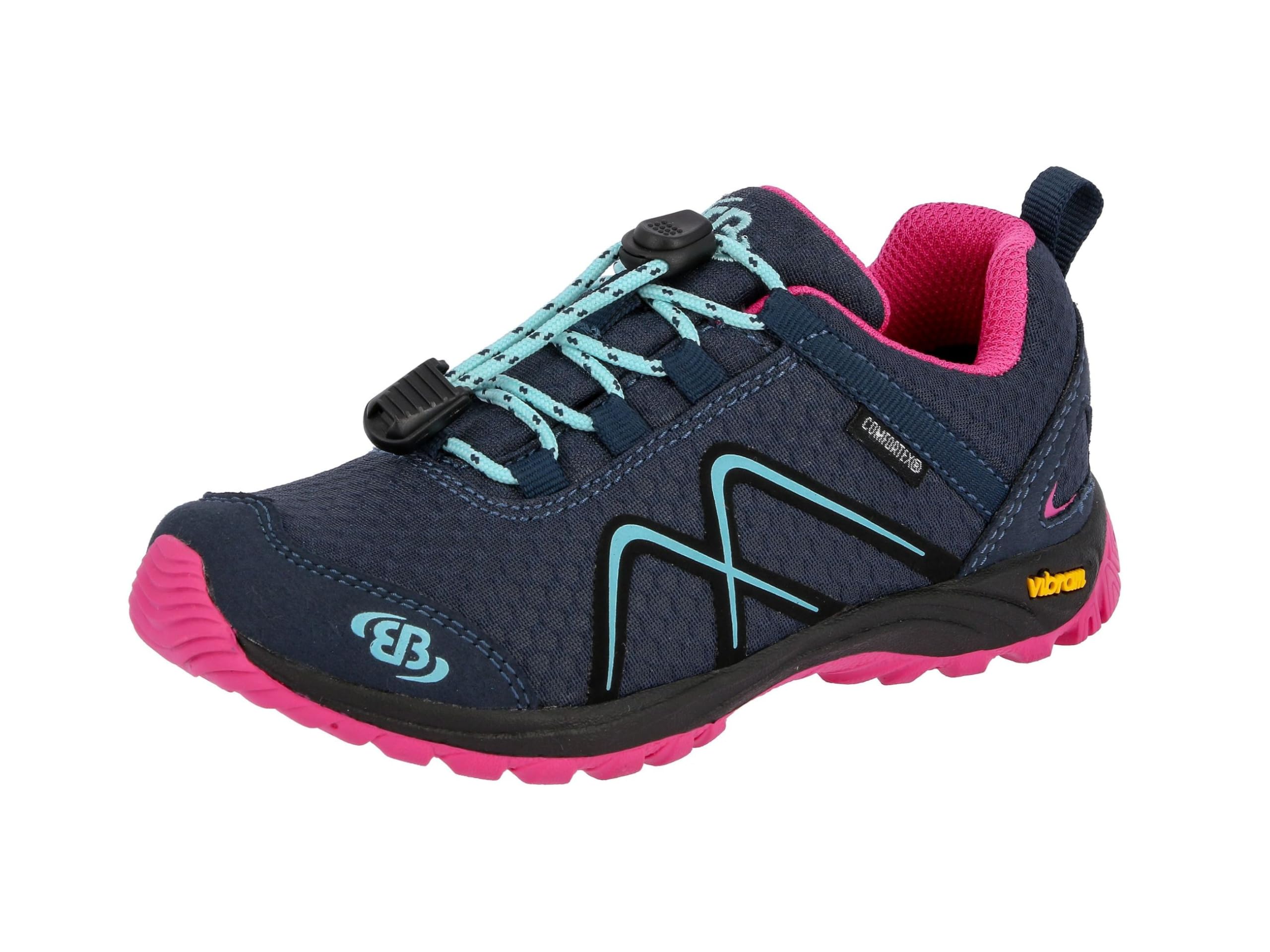 Brütting Girls' Guide Trekking & Hiking Shoes, Navy Pink Turquoise, 3.5 UK
