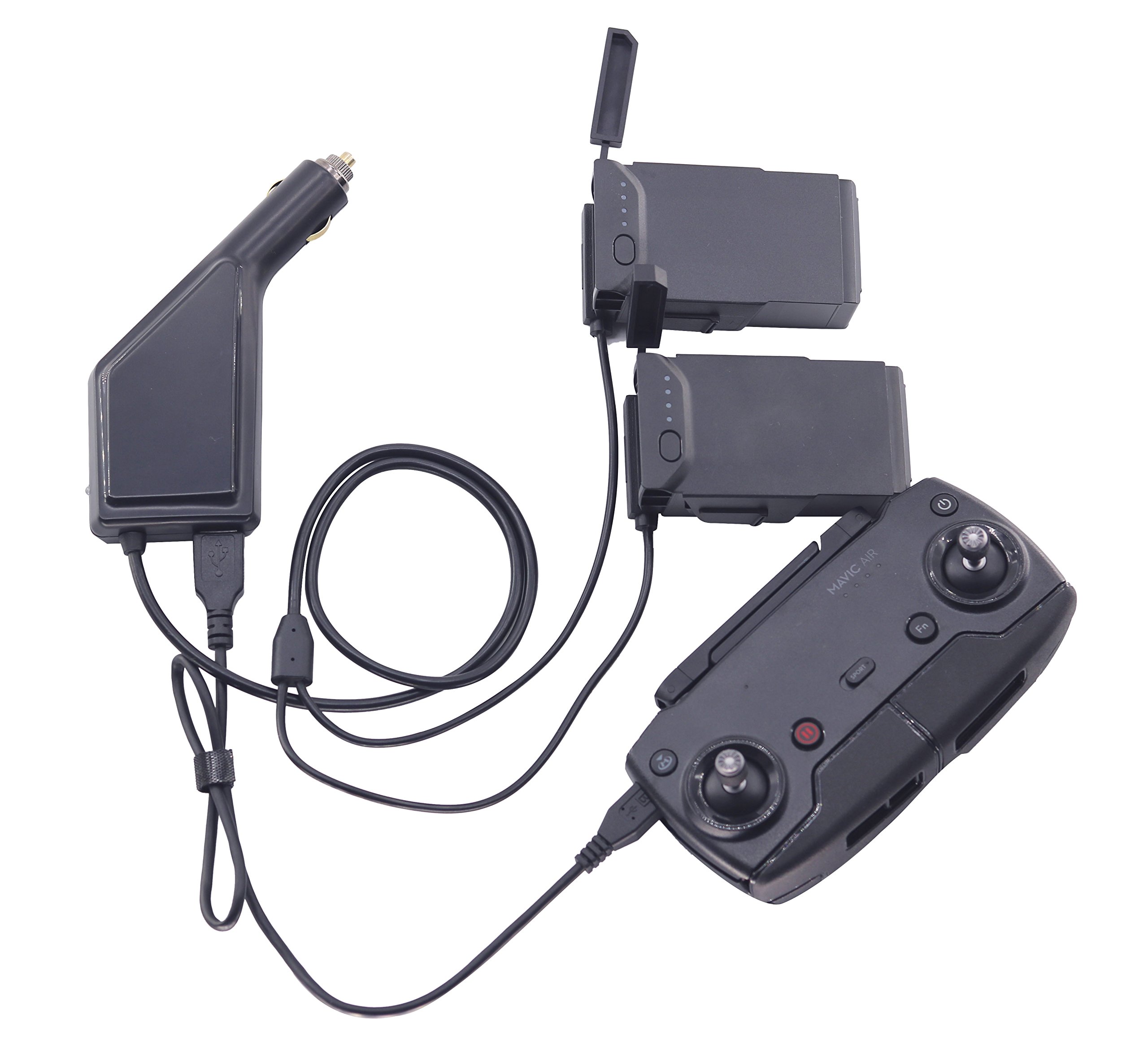 Image secondaire de LICHIFIT Chargeur de voiture 3 en 1 DJI Mavic Air pour batterie et contrôleur DJI Mavic Air