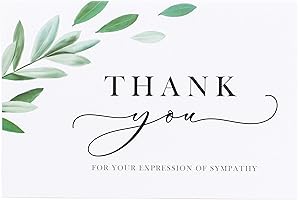 Elegant and Classy Funeral Thank You Cards with Envelopes