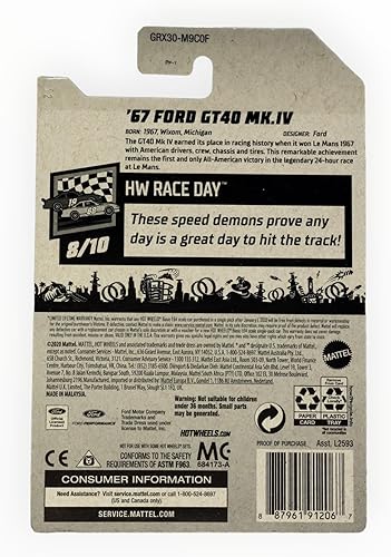 Miniatura 2 de Hot Wheels Ford GT40 Mk.IV '67, Retro Racers 410 rojo 106250