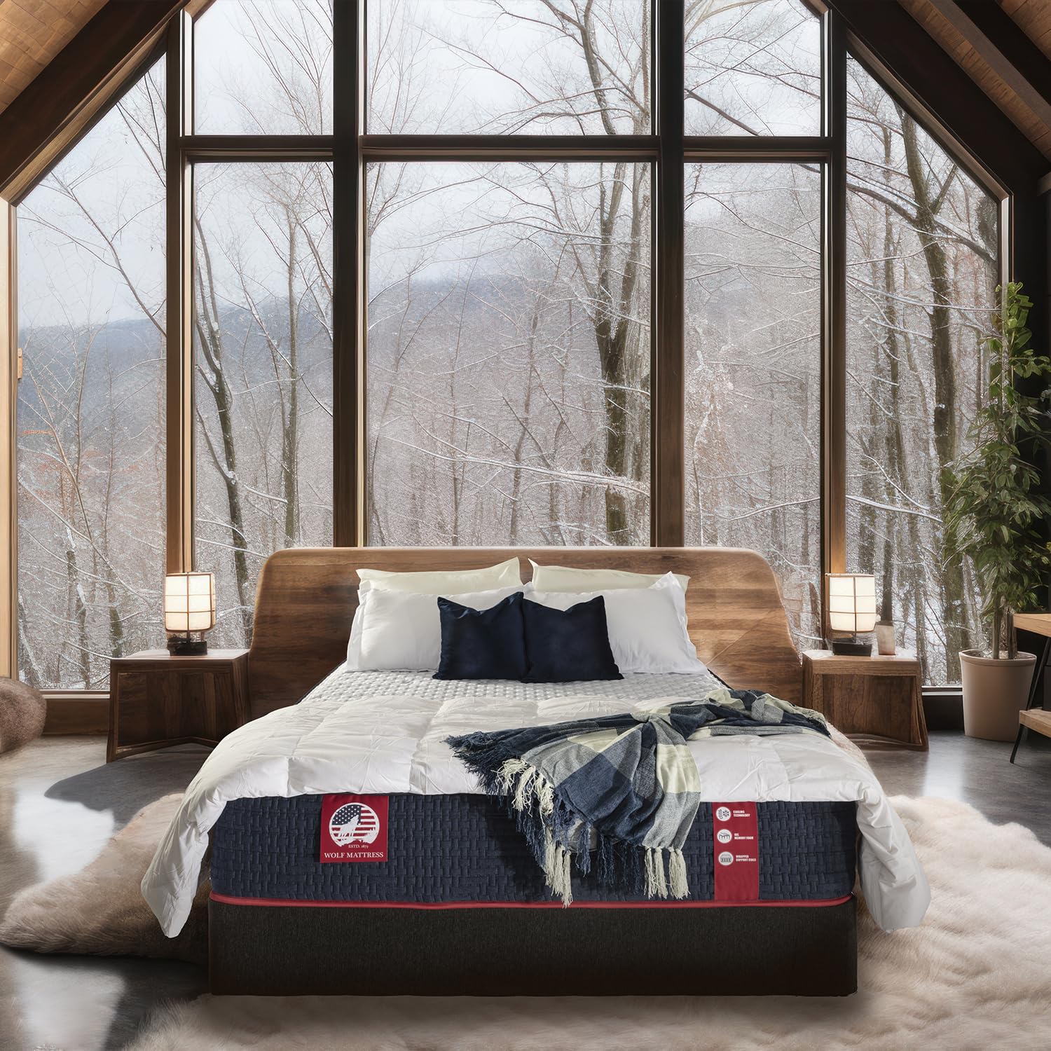 Wolf Twin Mattress - 12-Inch Medium Firm Memory Foam Hybrid Mattress with 7 Layers, Individually Wrapped Coil, Cooling Design, 101-Night Trial, Provides The Right Level of Comfort and Support