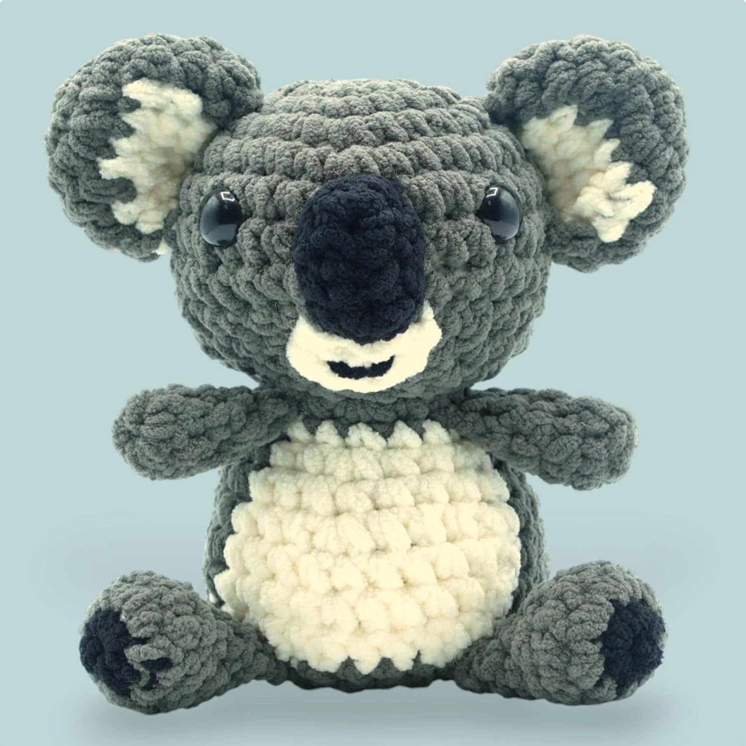 Okeydokeys Crochet Kit for Beginners, Crafts for Adults, Fun Stuff -Step-by-Step YouTube Starter Kit - Thick Chenille Yarn and Craft Supplies Included, Cute Amigurumi Kit- Koala
