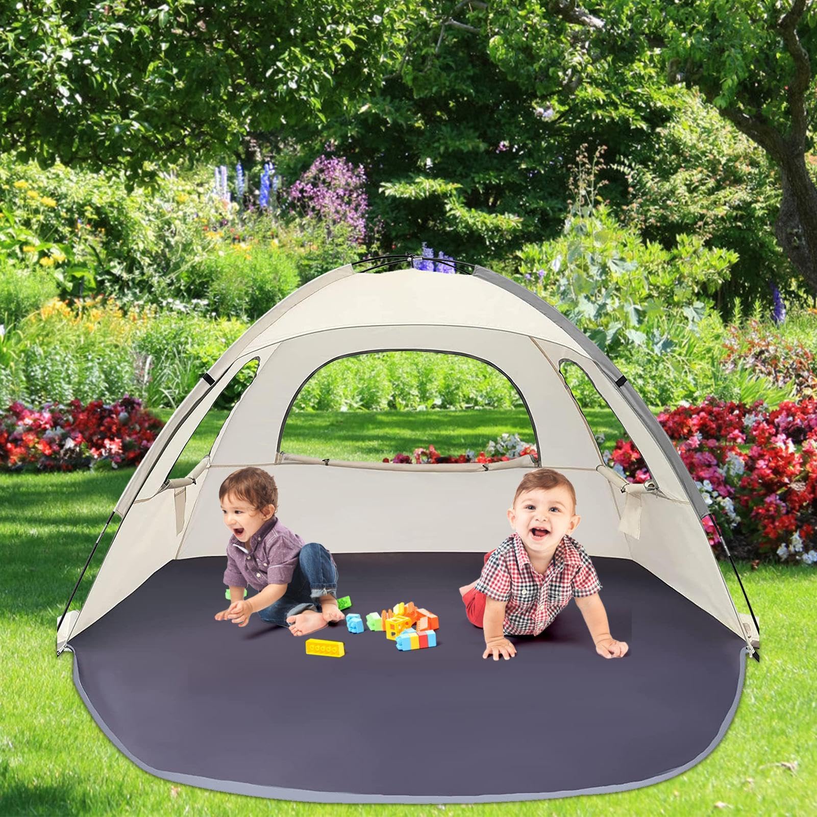 Tente de Plage, abri Solaire pour Tente de Plage, Tentes de Plage Portables Tente extérieure, Tente de Plage Pop-up Multi-scénarios pour Parcs, pêche, Lacs, plages et Camping