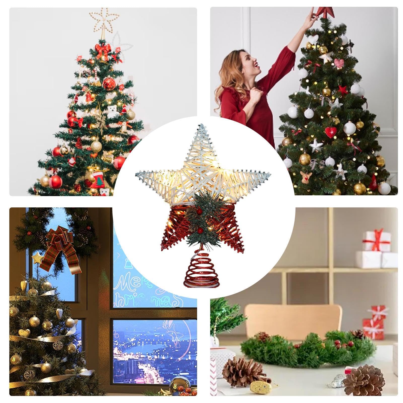 Weihnachtsbaumspitze, Weihnachtsstern, lustige Dekoration für Weihnachtsbaumspitze, Weihnachtsbaumspitze