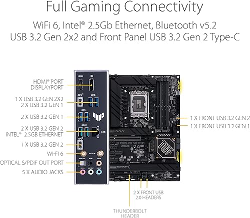 Miniatura 6 de ASUS TUF Gaming Z790-Plus WiFi D4 LGA 1700 (Intel 14ª, 12ª y 13ª generación) ATX placa base para juegos (PCIe 5.0, DDR4,4xM.2 ranuras, 16+1 DrMOS,
