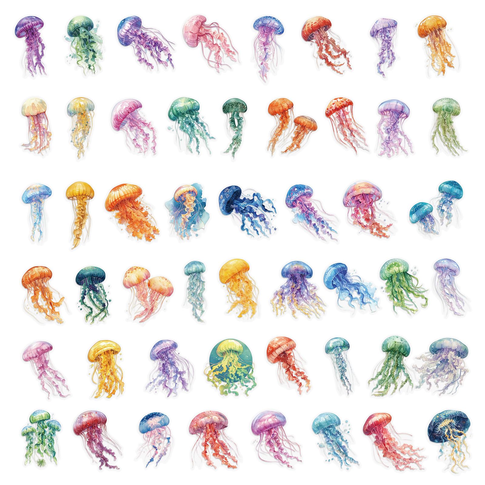 Scrapbook Stickers, 50pcs Ocean PET Transparent Stickers for Scrapbooking, Waterproof Scrap Book Accessories, Craft Supplies for Card Journal Laptops