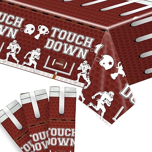 KatchOn, XtraLarge - Paquete de 3 manteles de fútbol, 108 x 54 pulgadas, fundas desechables para mesa de fútbol para decoraciones de mesa de fútbol,