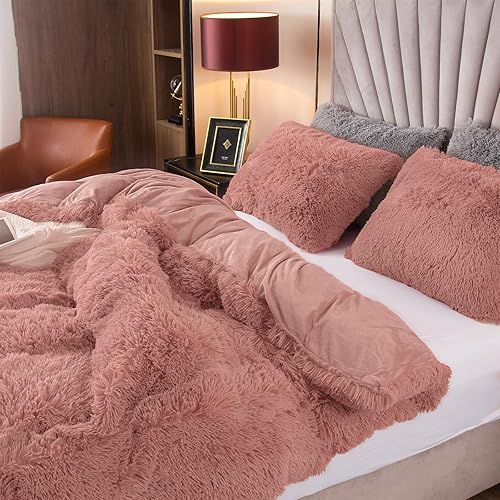 Miniatura 2 de EMME Juego de funda de edredón mullida de lujo, tamaño King, juego de funda de edredón esponjosa para cama King, fundas de edredón suaves y peludas