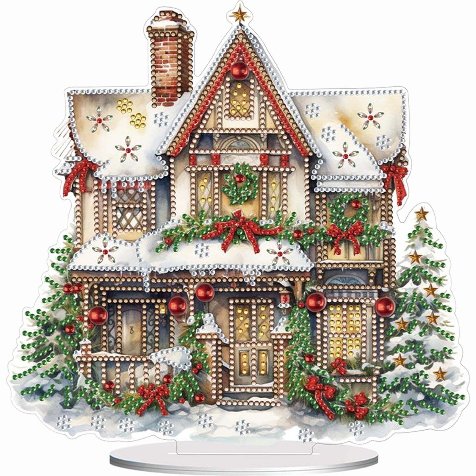 Special Shape Crystal Painting Desktop Kit Christmas Diamond Painting Desktop Decor Desktop Diamond Painting Ornament Table Top Diamond Painting Decor for Home Office Decor