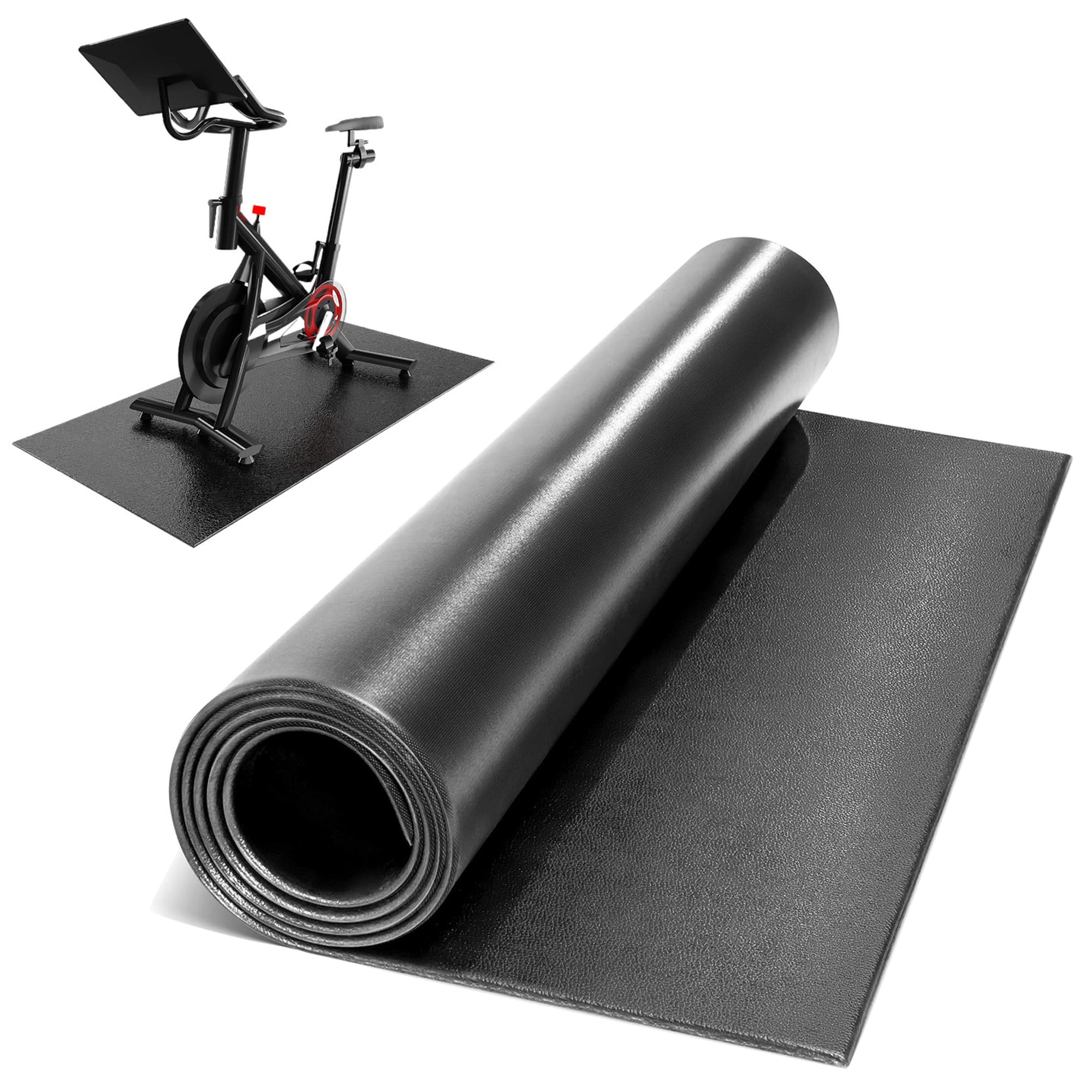 MZSX 2PCS Treadmill mats, exercise equipment mats, heavy-duty protective floor mats, slip-resistant, noise-reducing and waterproof, suitable for stationary bikes, spin bikes and fitness equipment.