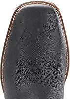 Vista 5 de IUV Botas vaqueras para hombre, botas occidentales tradicionales con bandera estadounidense, retro, punta cuadrada, botas de trabajo de campo