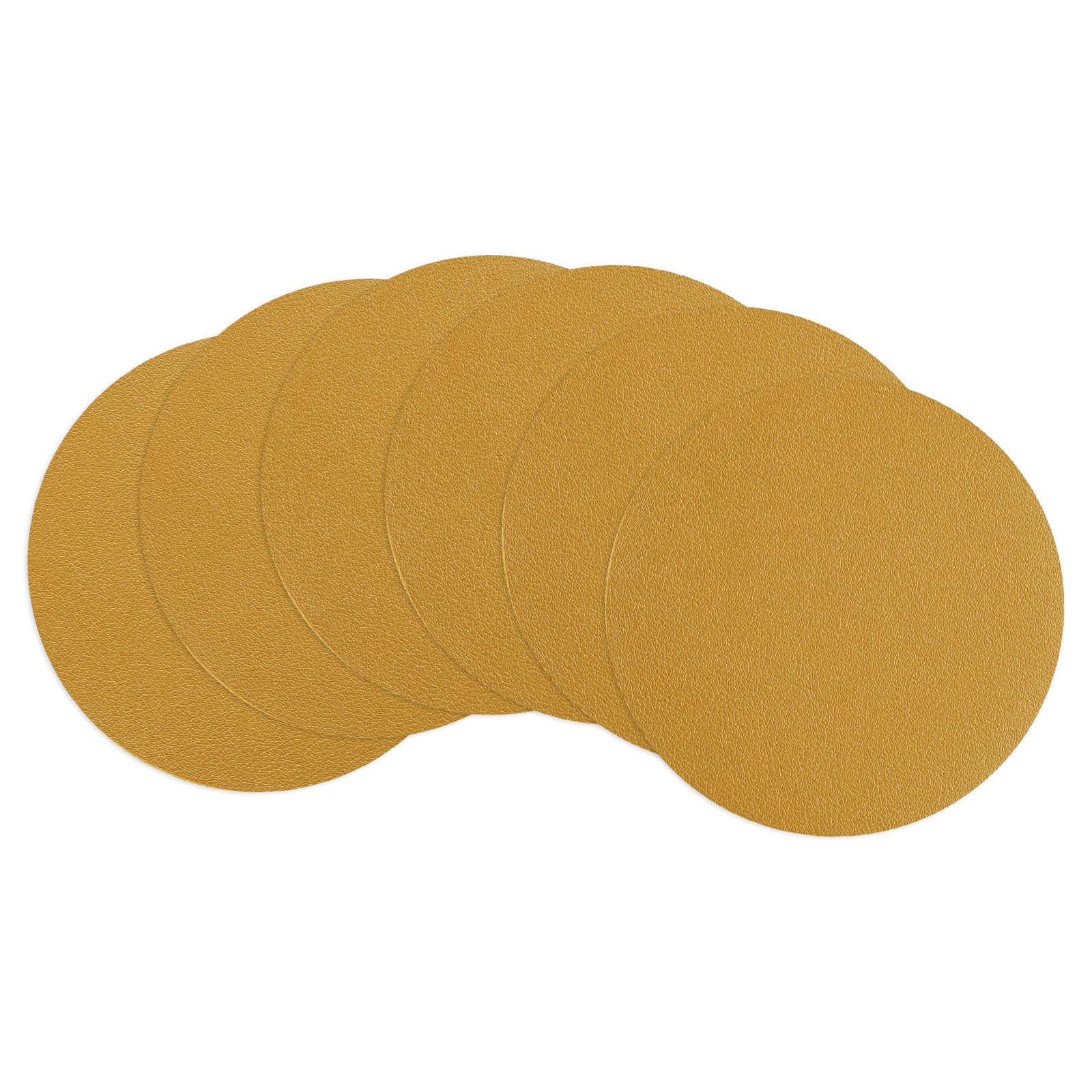uxcell Round Drink Coasters Set of 6 Dual Sided Non-Slip Non-Stick Waterproof Leather Coasters for Drinks Coffee Table