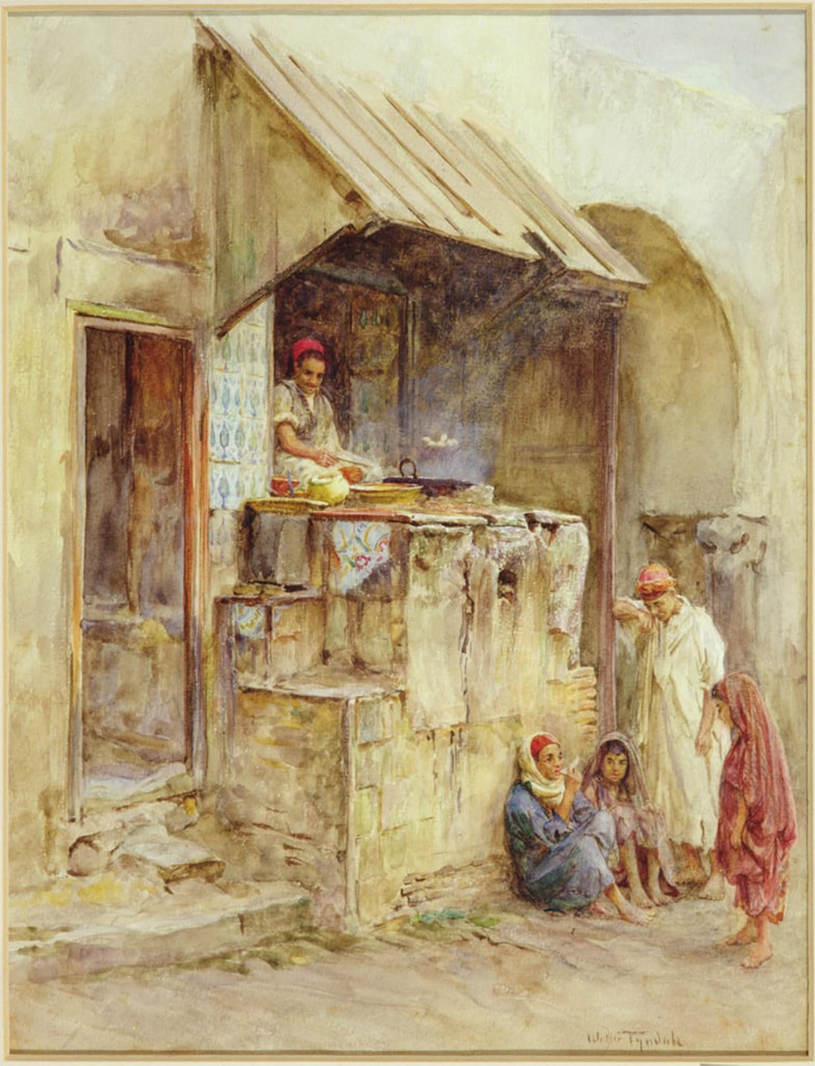 SERENDIPITP Aesthetic Poster Photo Wall Print Retro Picture a Cookshop At Kairouan by Walter Frederick Roofe Tyndale Modern Wall Artwork for Home Decor 60x90cm